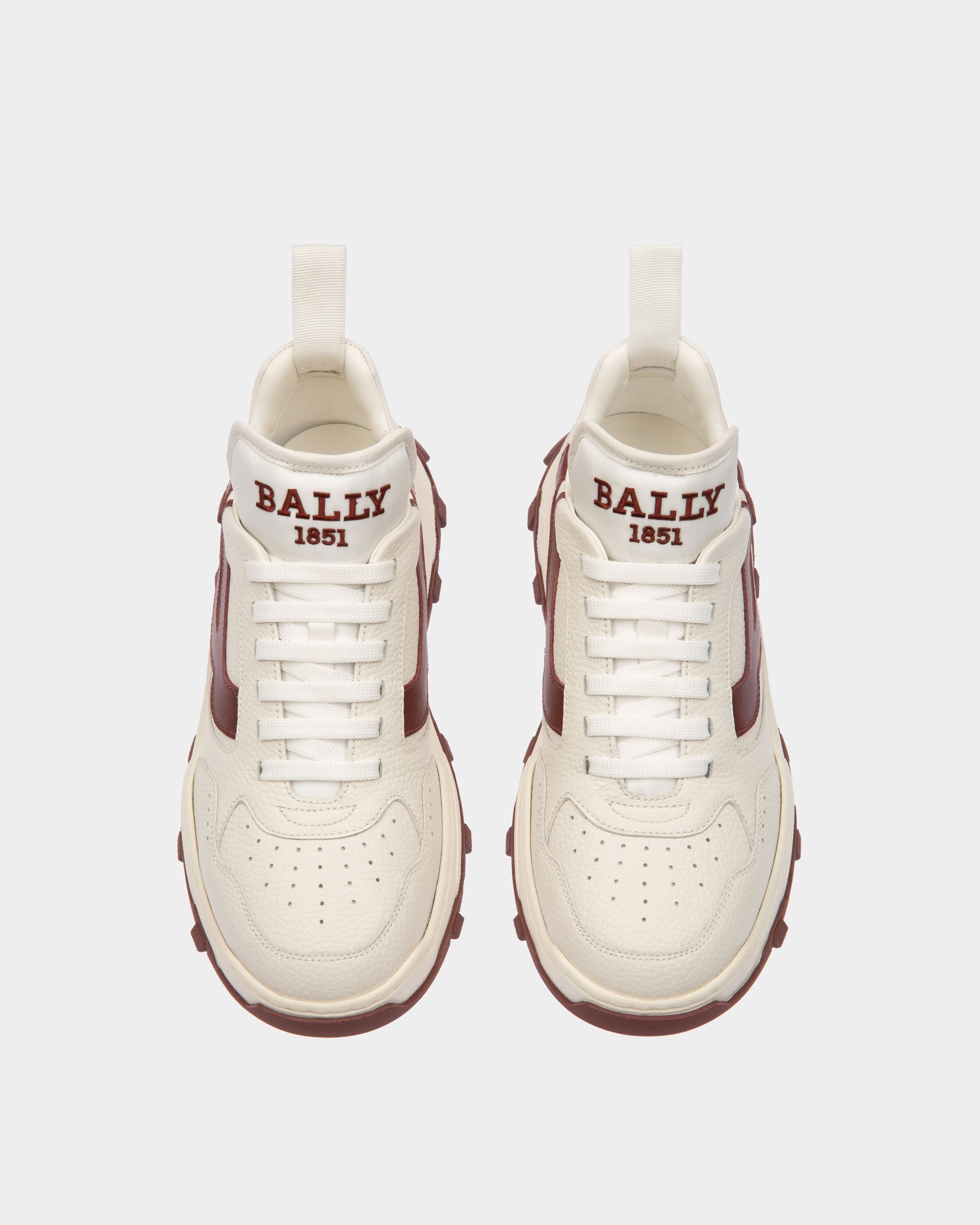Holden Sneaker Aus Leder Und Stoff In Weiss Und Traditionsrot - Damen - Bally - 02