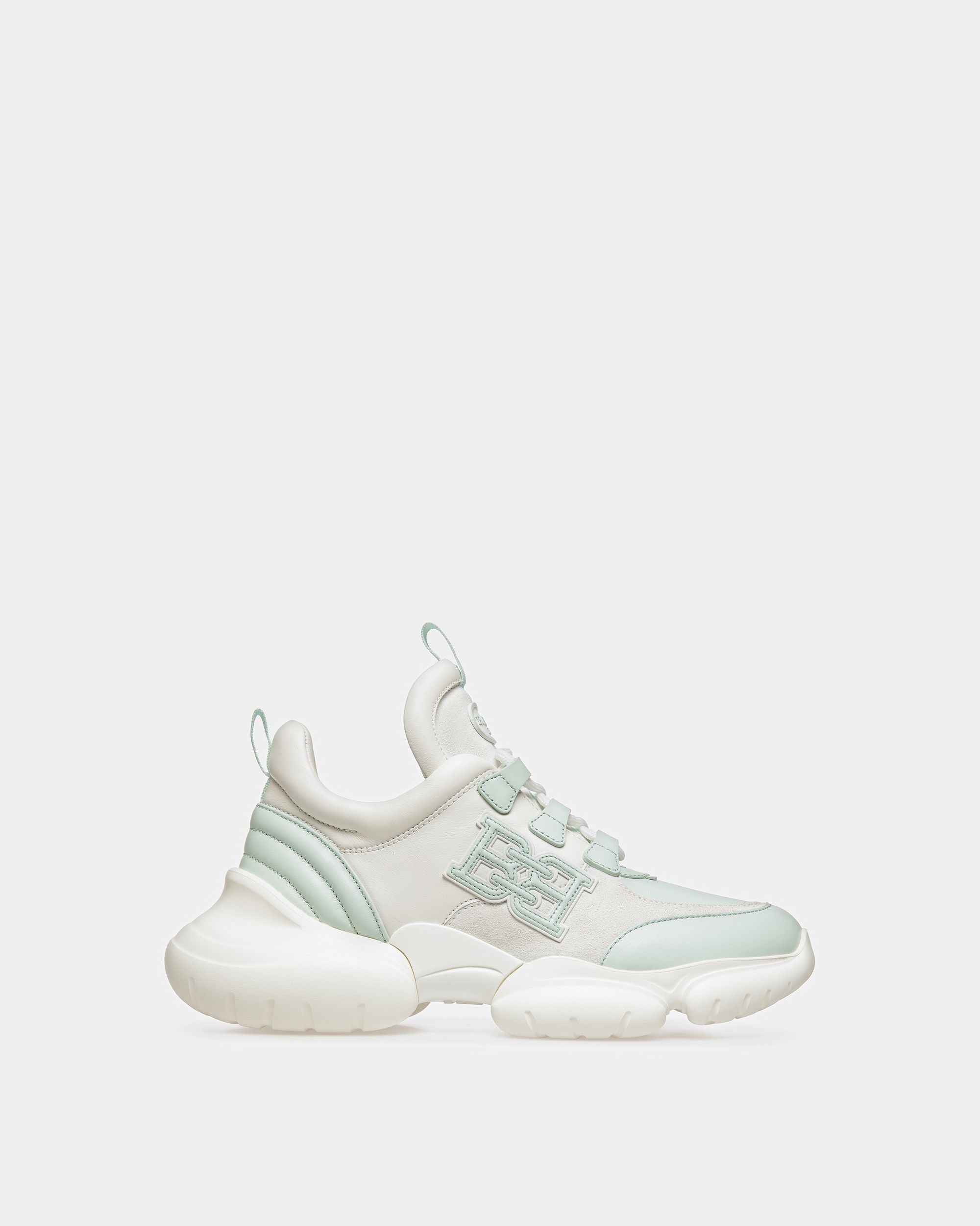 Claires Sneakers En Cuir Blanc Et Bleu - Femme - Bally - 01
