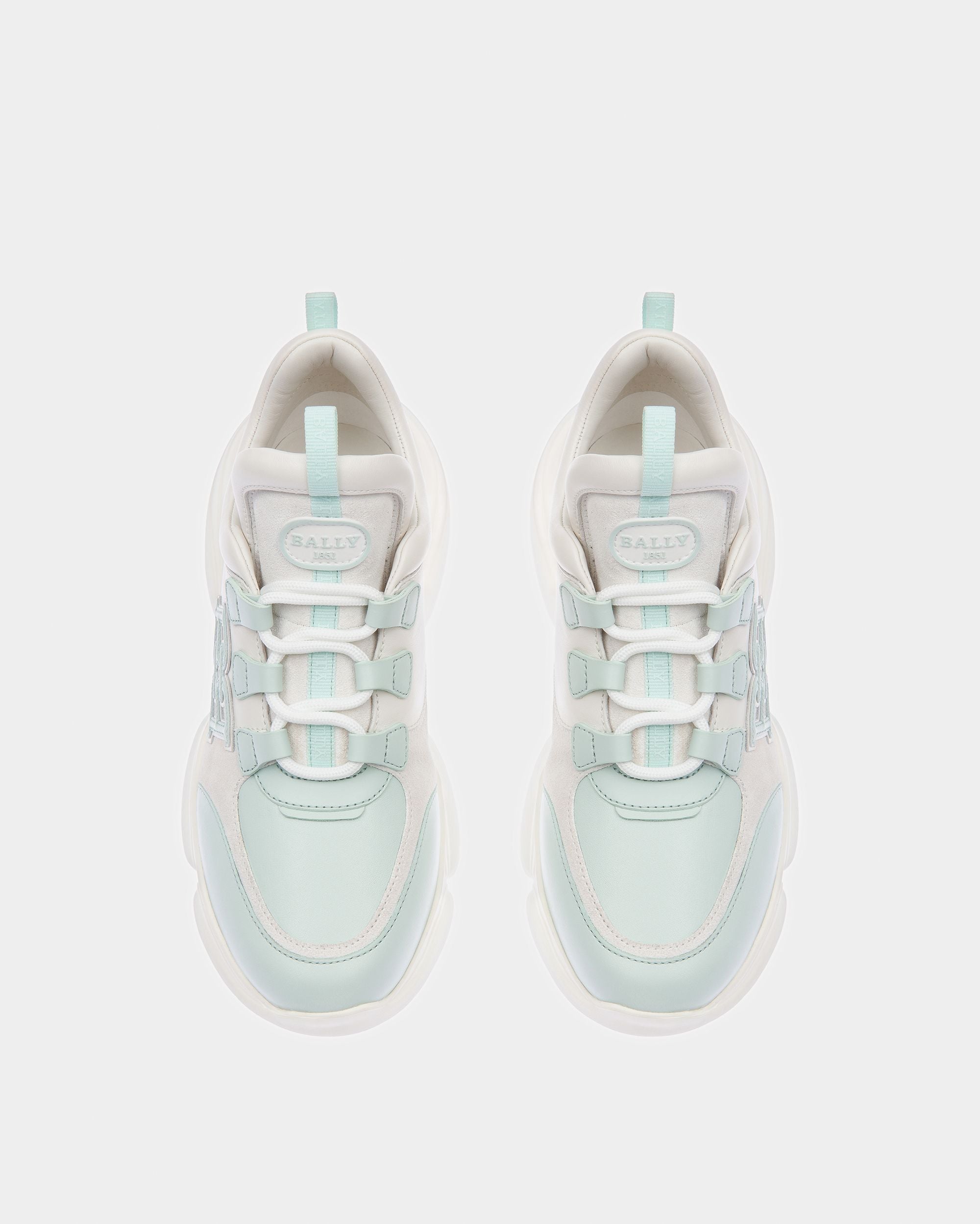 Claires Sneakers En Cuir Blanc Et Bleu - Femme - Bally - 02