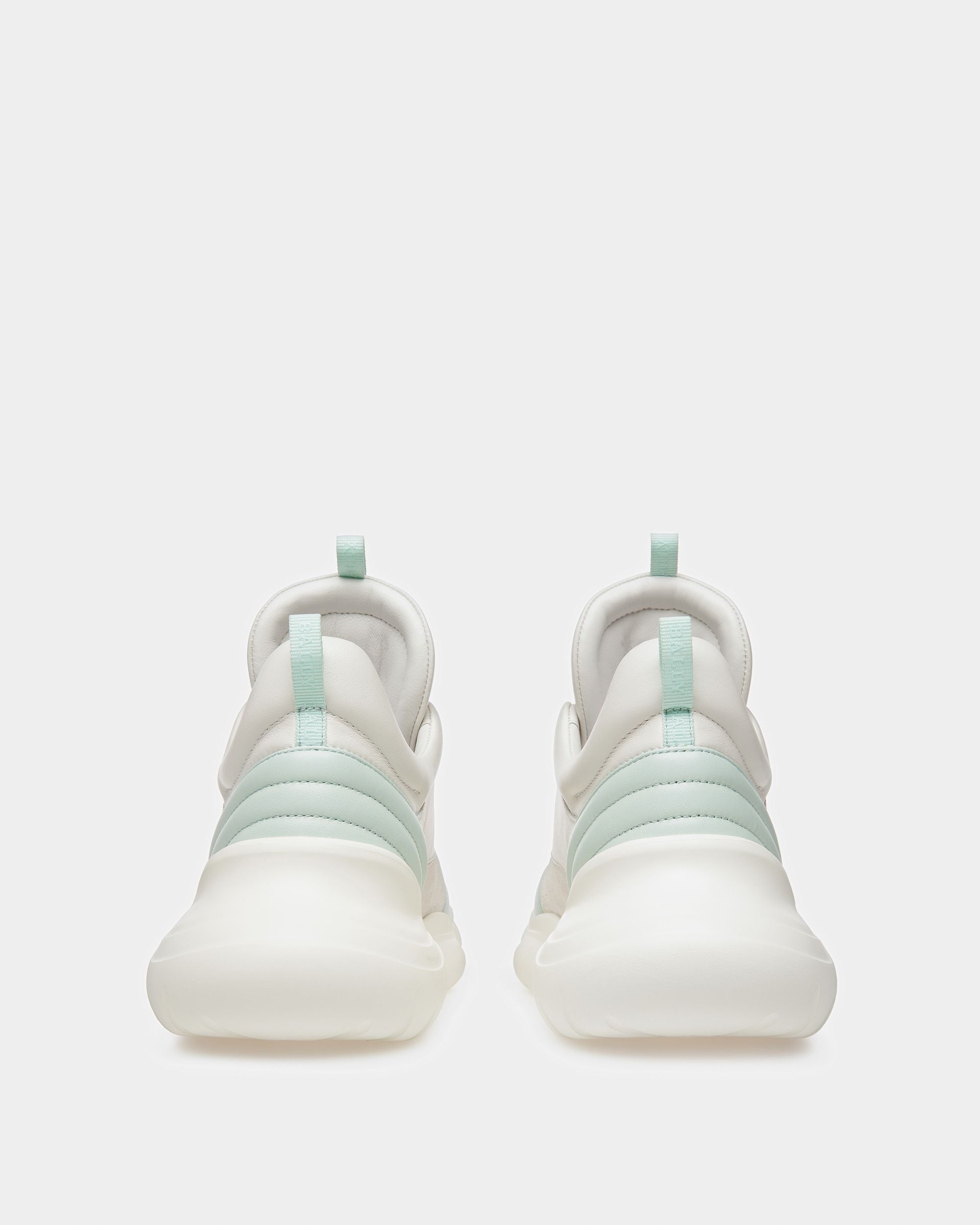 Claires Sneakers En Cuir Blanc Et Bleu - Femme - Bally - 04