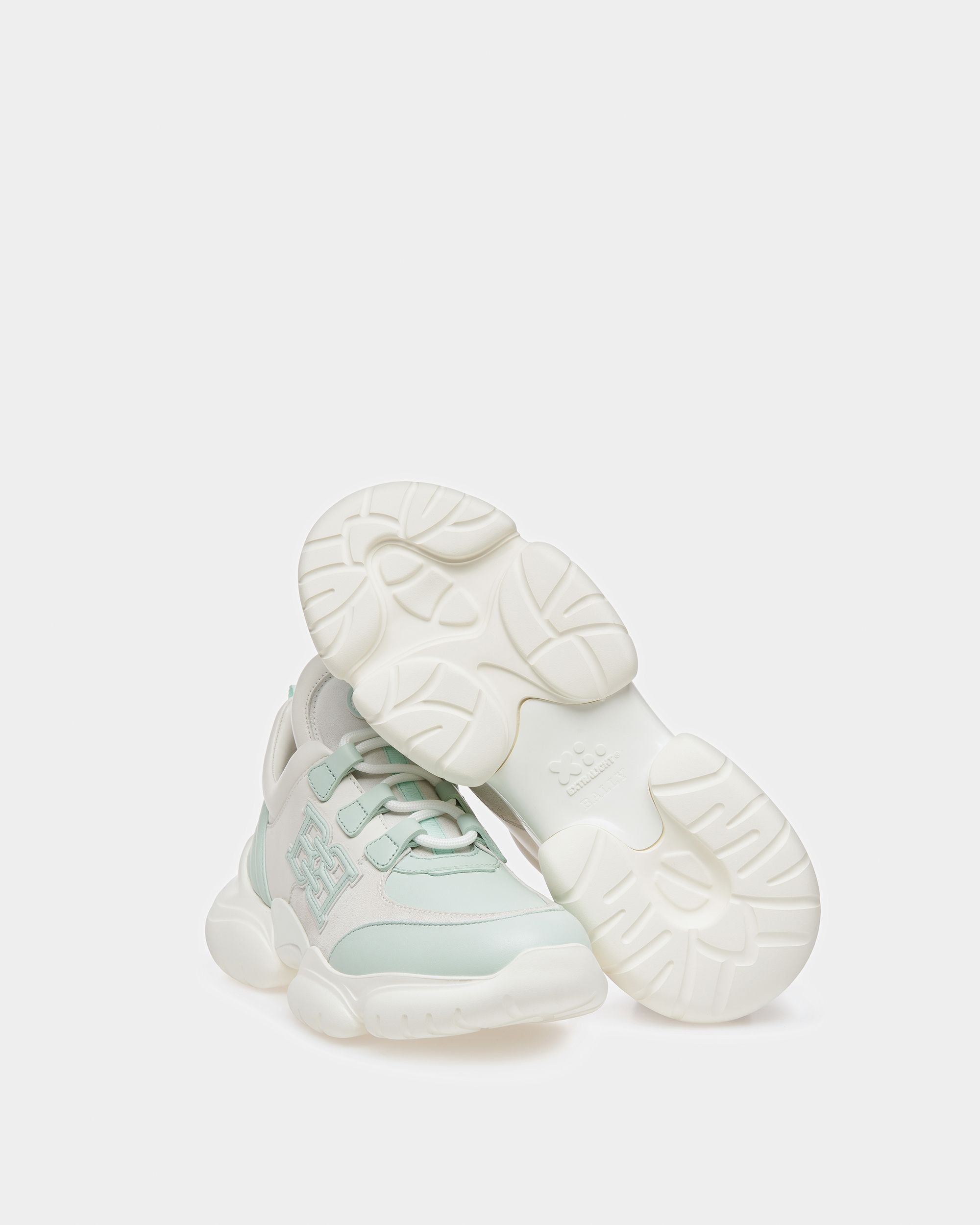 Claires Sneakers En Cuir Blanc Et Bleu - Femme - Bally - 05