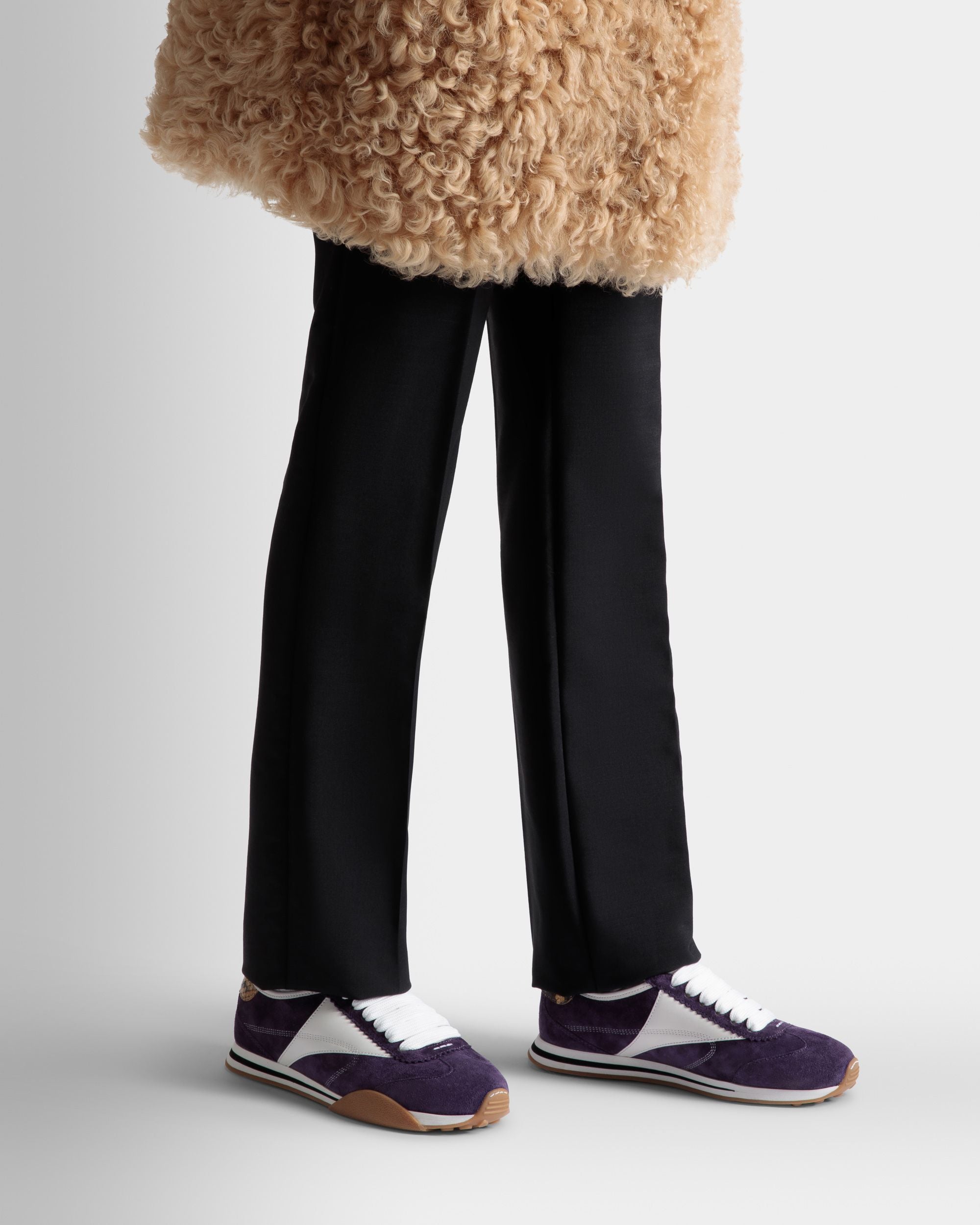 Sneakers Sussex En Cuir Orchidée Et Blanc - Femme - Bally - 02