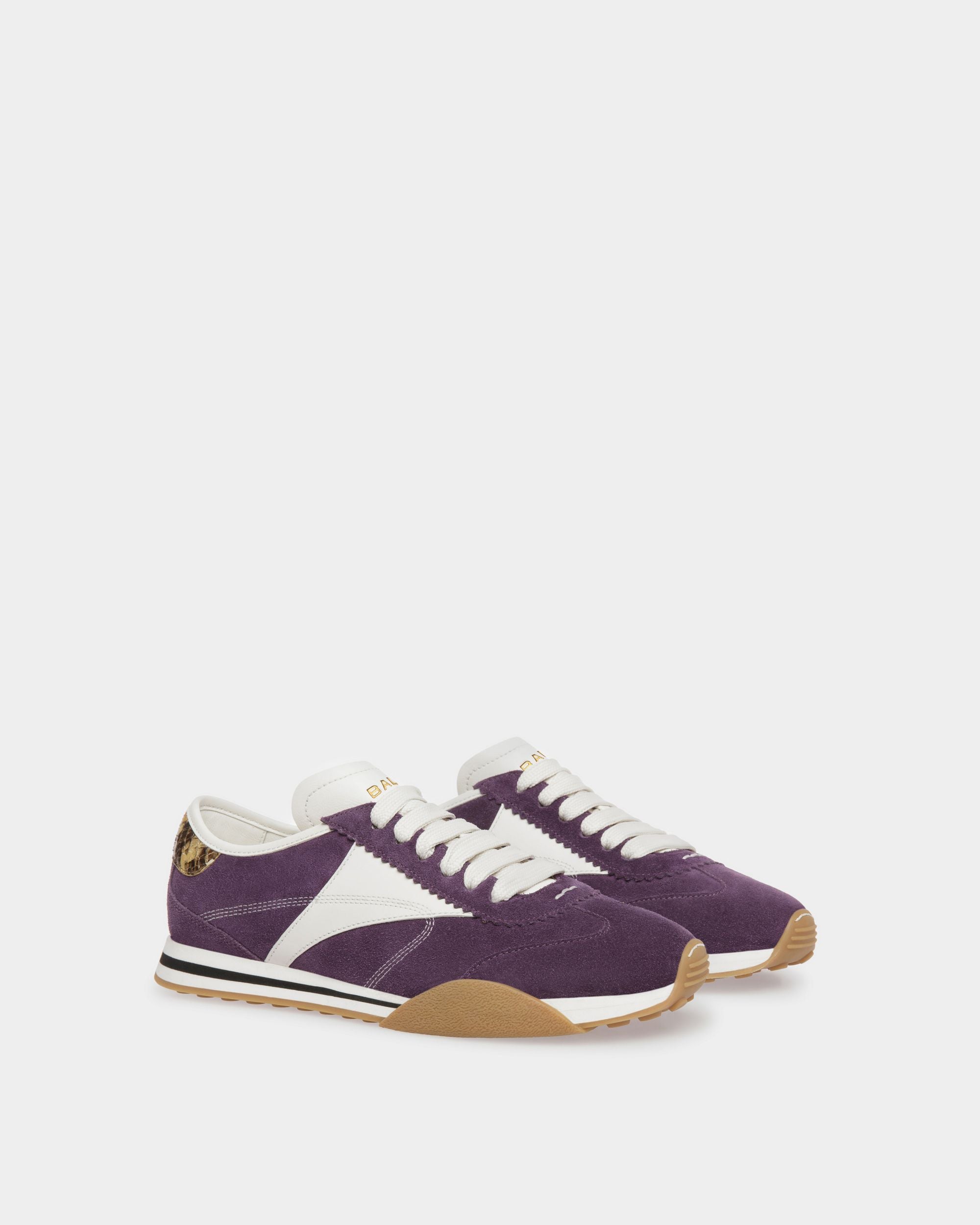 Sneakers Sussex En Cuir Orchidée Et Blanc - Femme - Bally - 03
