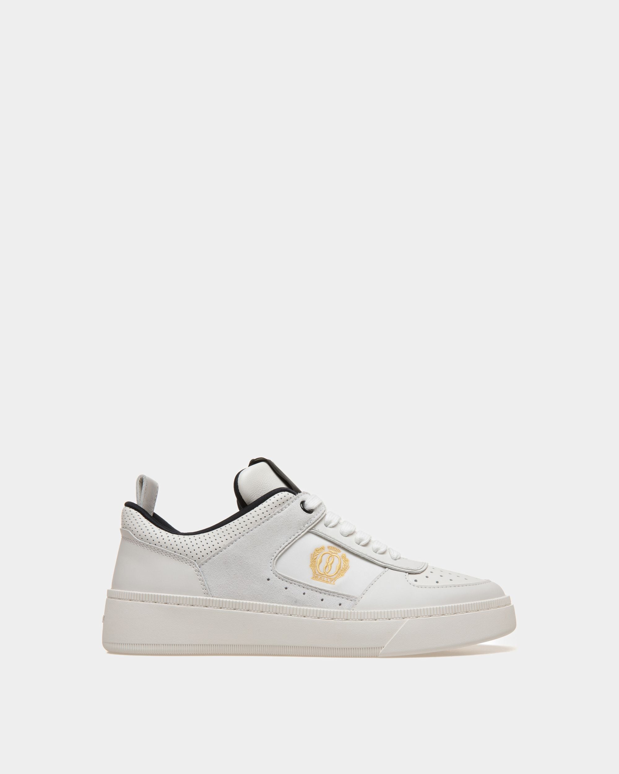 Raise Sneaker In White And Black Leather - Women's - Bally - 01