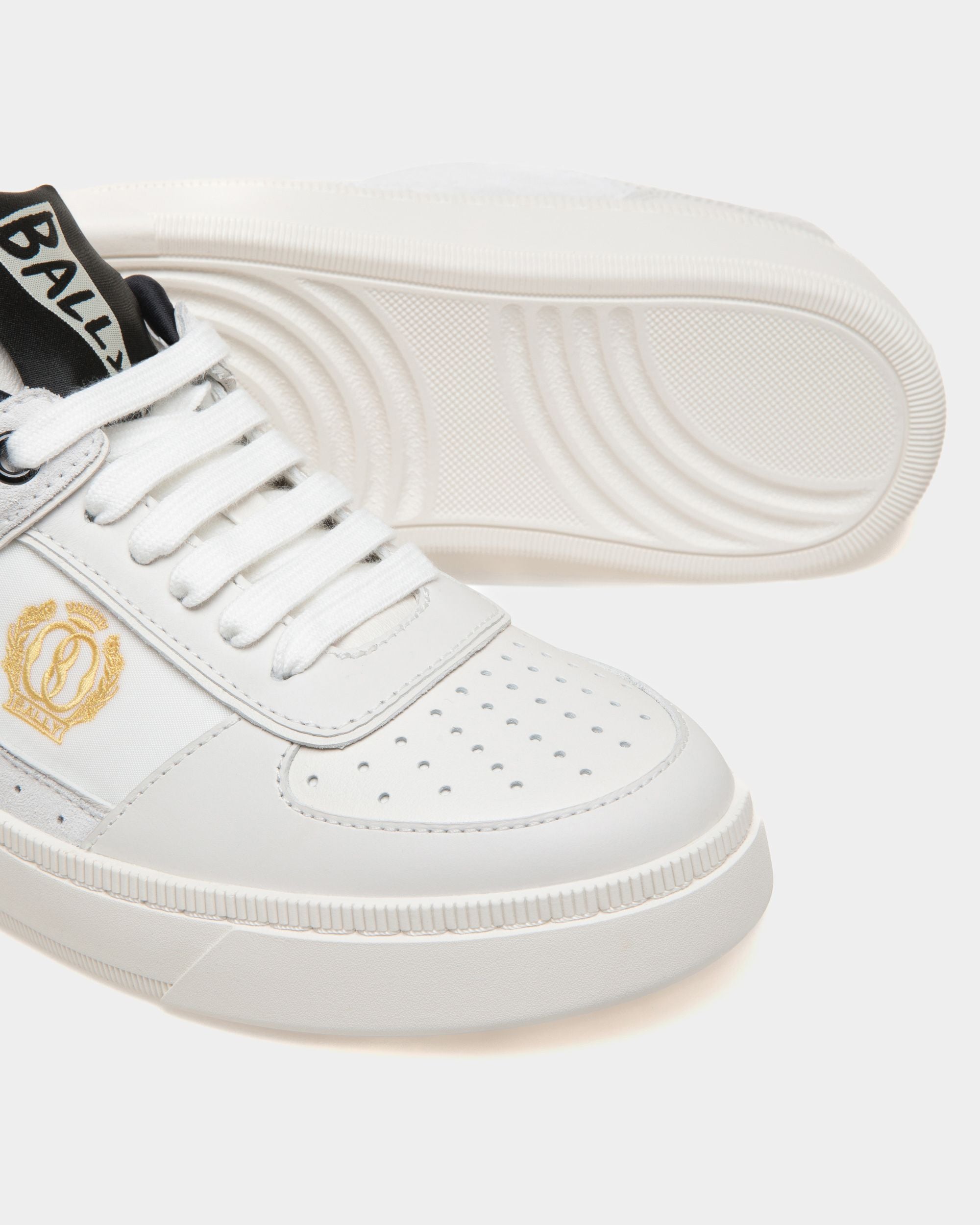 Raise Sneaker In White And Black Leather - Women's - Bally - 04