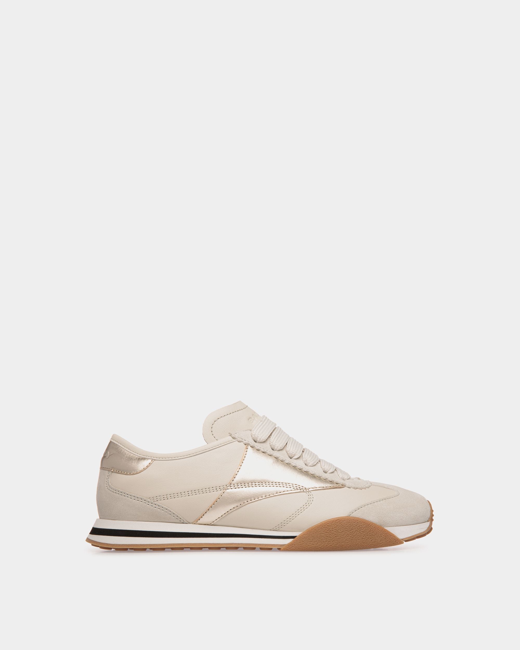 Sneaker Sussex In Pelle Bianca E Oro - Donna - Bally - 01