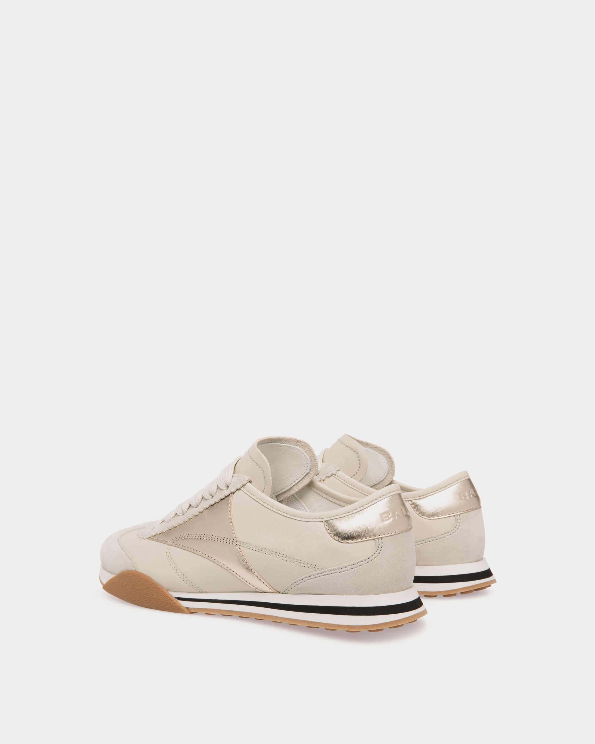 Sneaker Sussex In Pelle Bianca E Oro - Donna - Bally - 03
