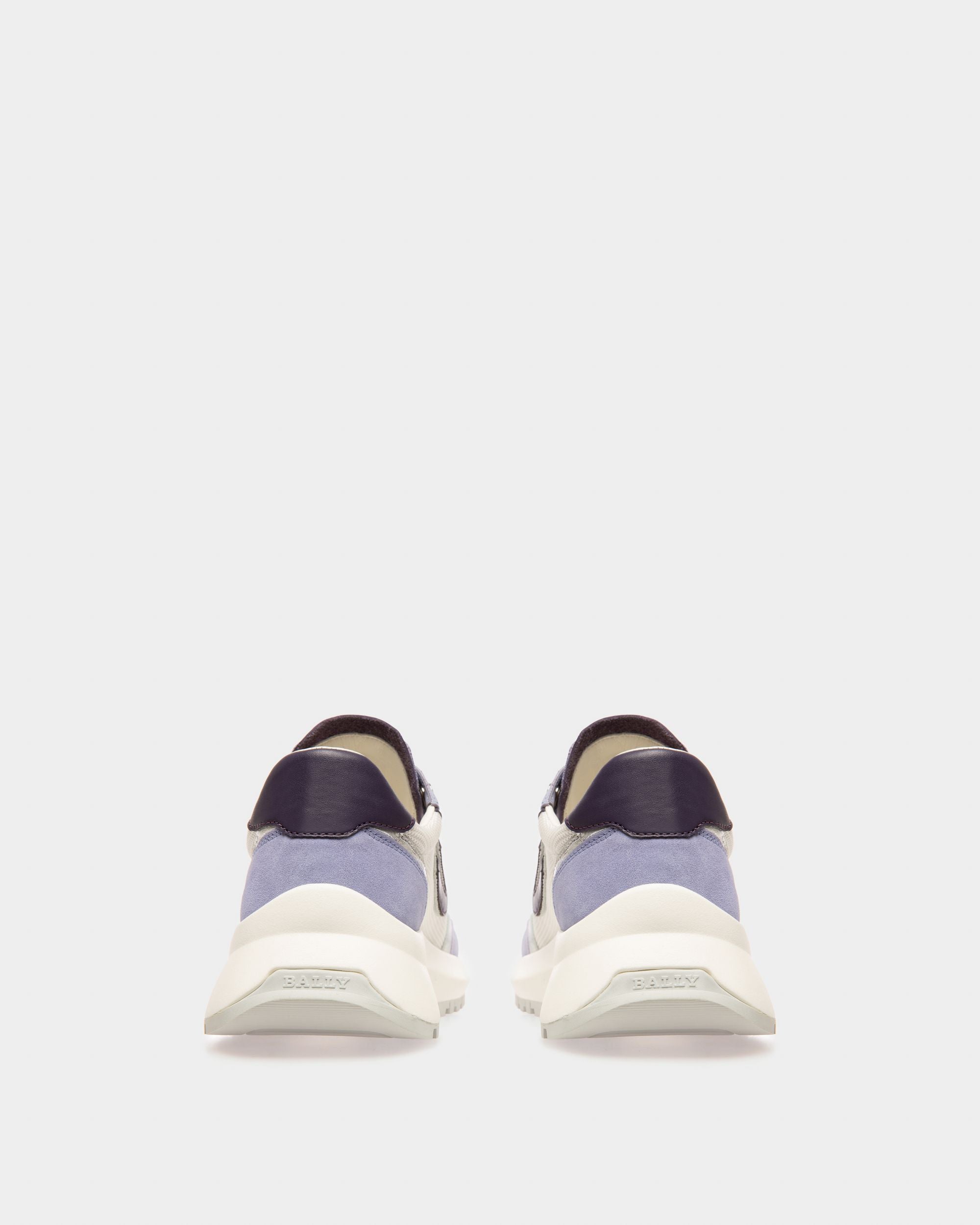 Sneaker Outline En Nylon Blanc Et Cuir Violet - Femme - Bally - 03