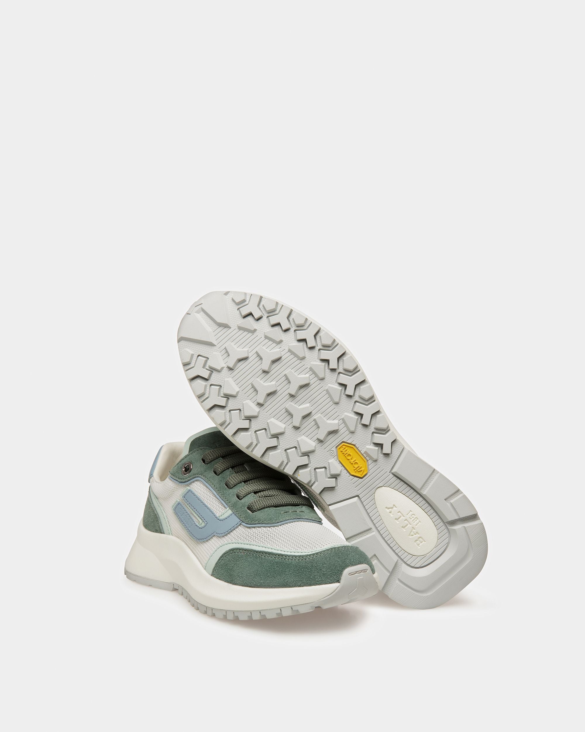 Demmy Sneakers En Cuir Et Tissu Sauge - Femme - Bally - 05