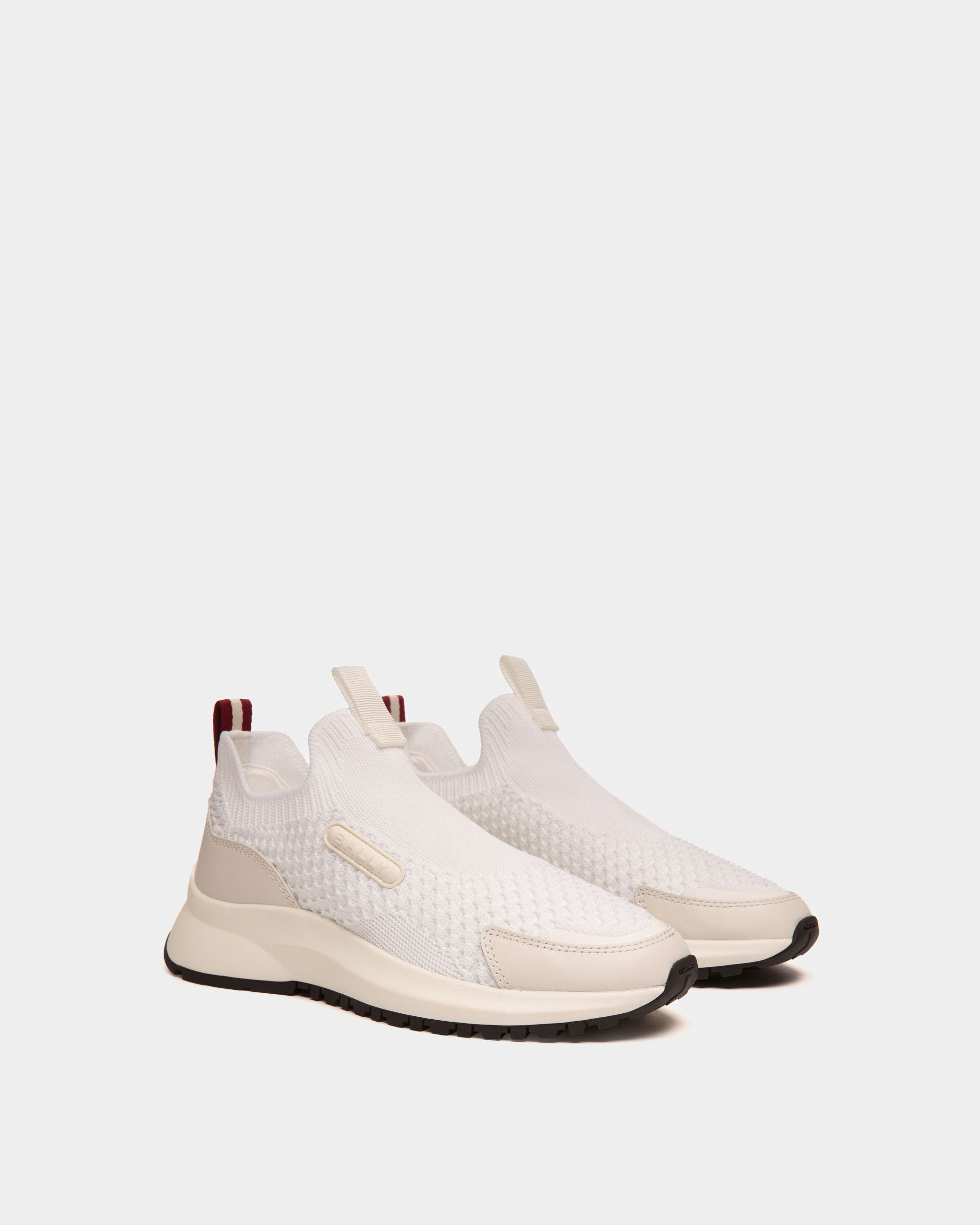Sneaker Outline In Tessuto Bianco A Maglia - Donna - Bally - 02