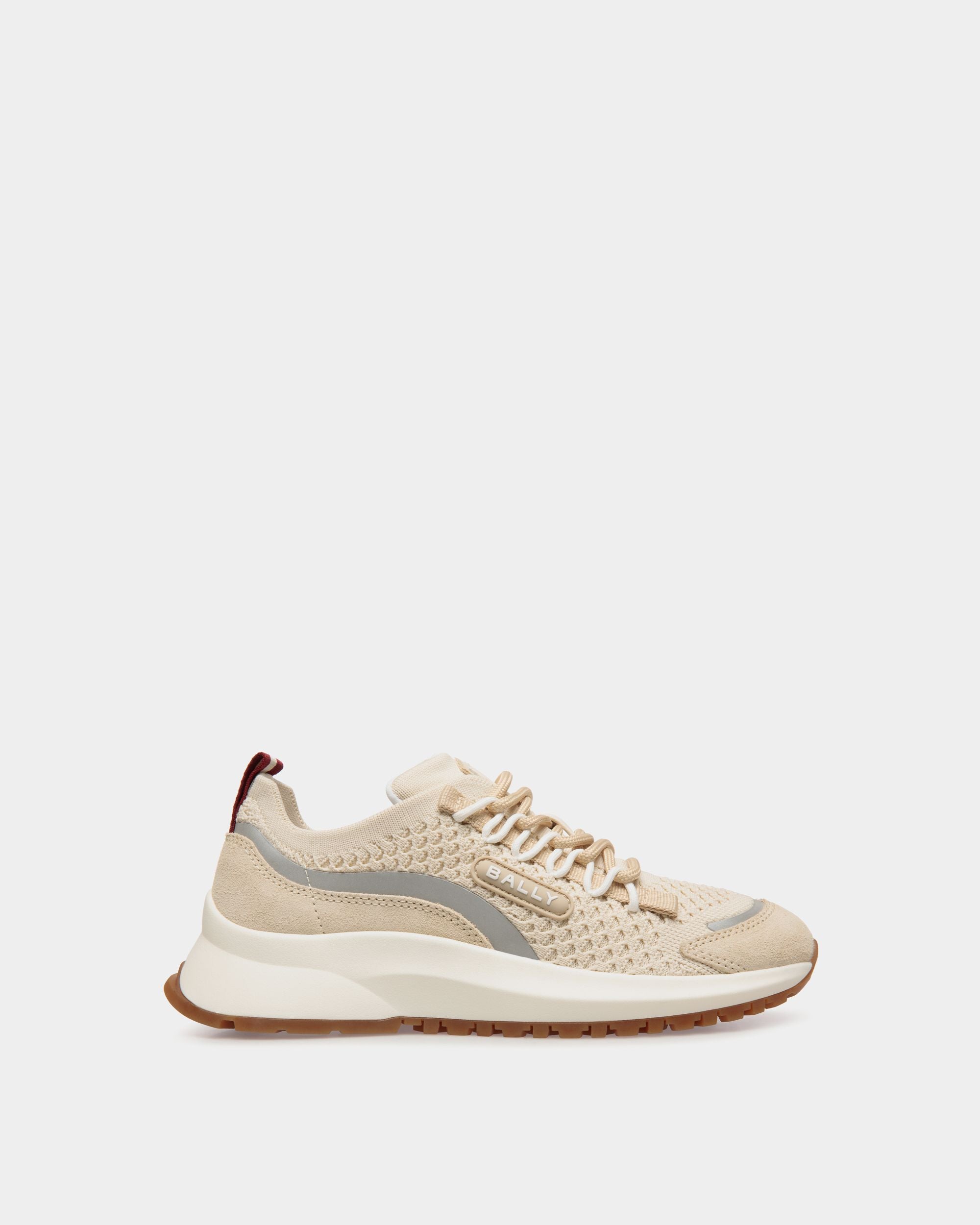 Sneaker Outline In Maglia Color Avorio E Champagne - Donna - Bally - 01