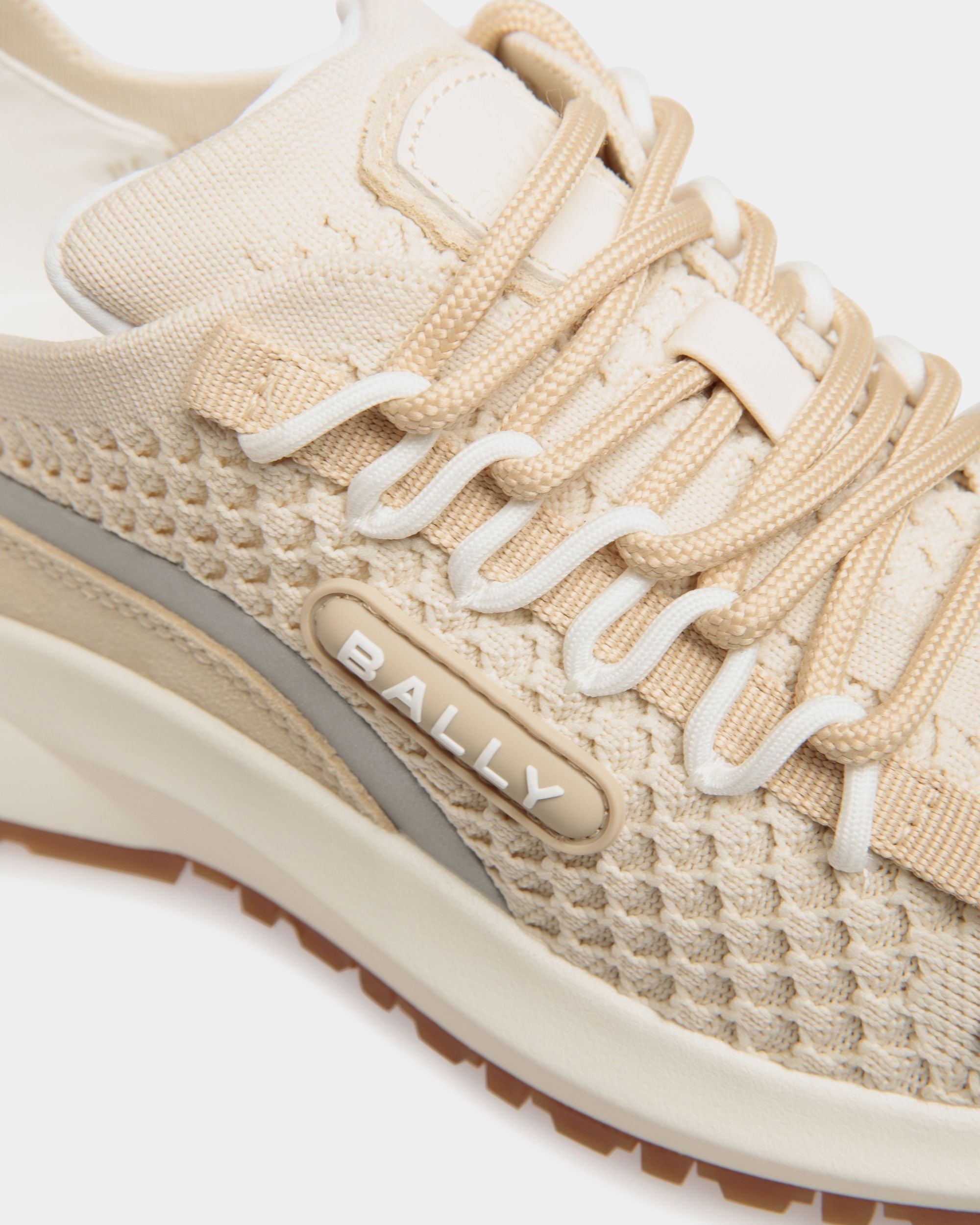 Sneaker Outline In Maglia Color Avorio E Champagne - Donna - Bally - 06