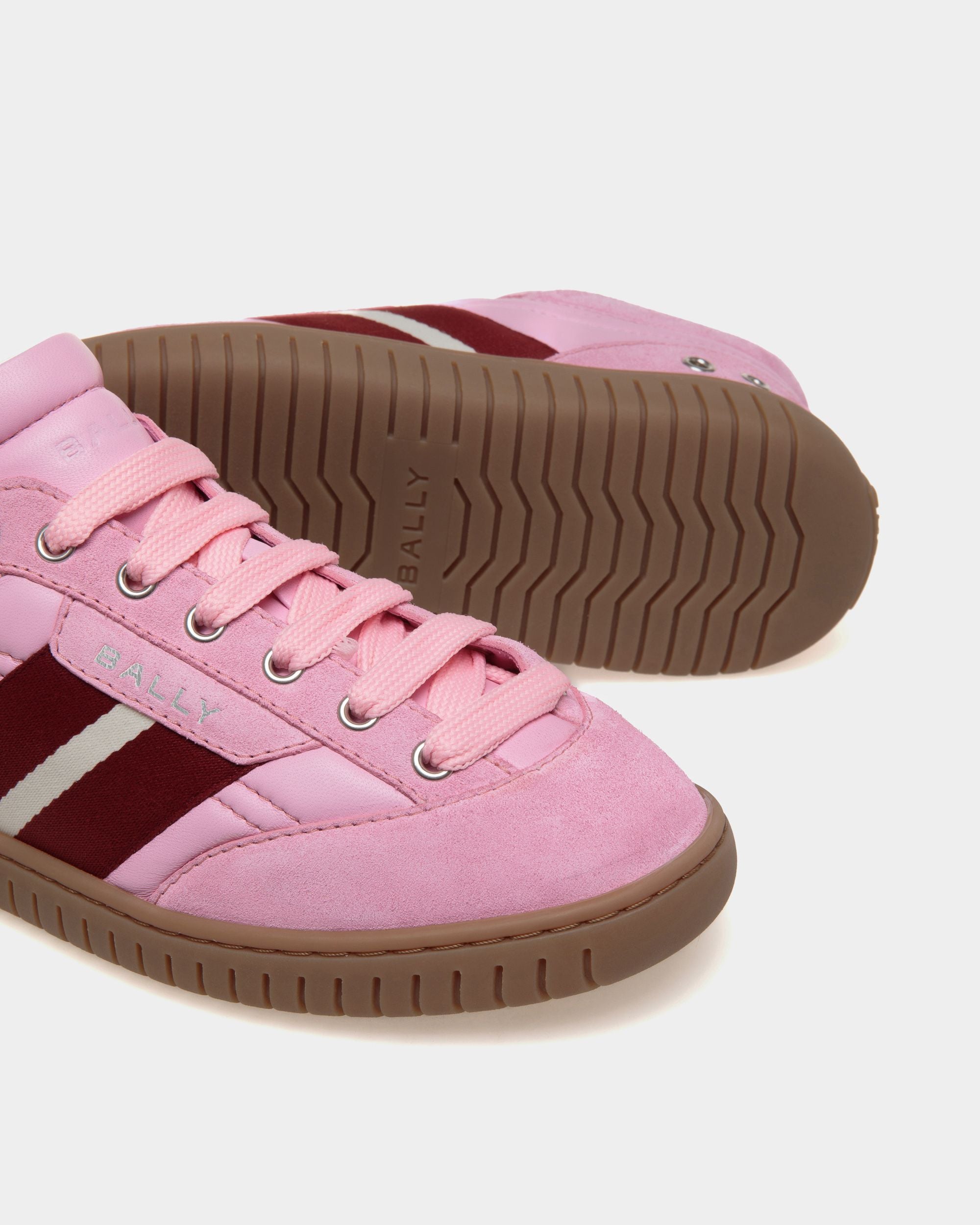 Player Sneaker in Pink Leather and Suede - Women's - Bally - 04