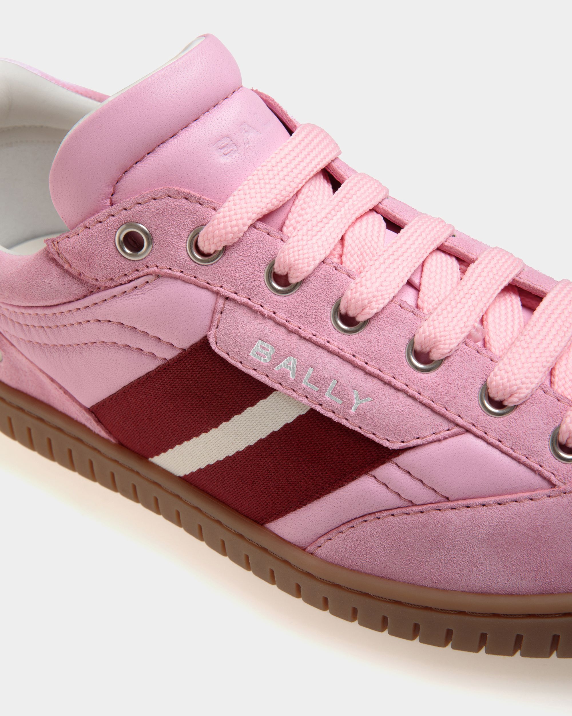 Player Sneaker in Pink Leather and Suede - Women's - Bally - 05