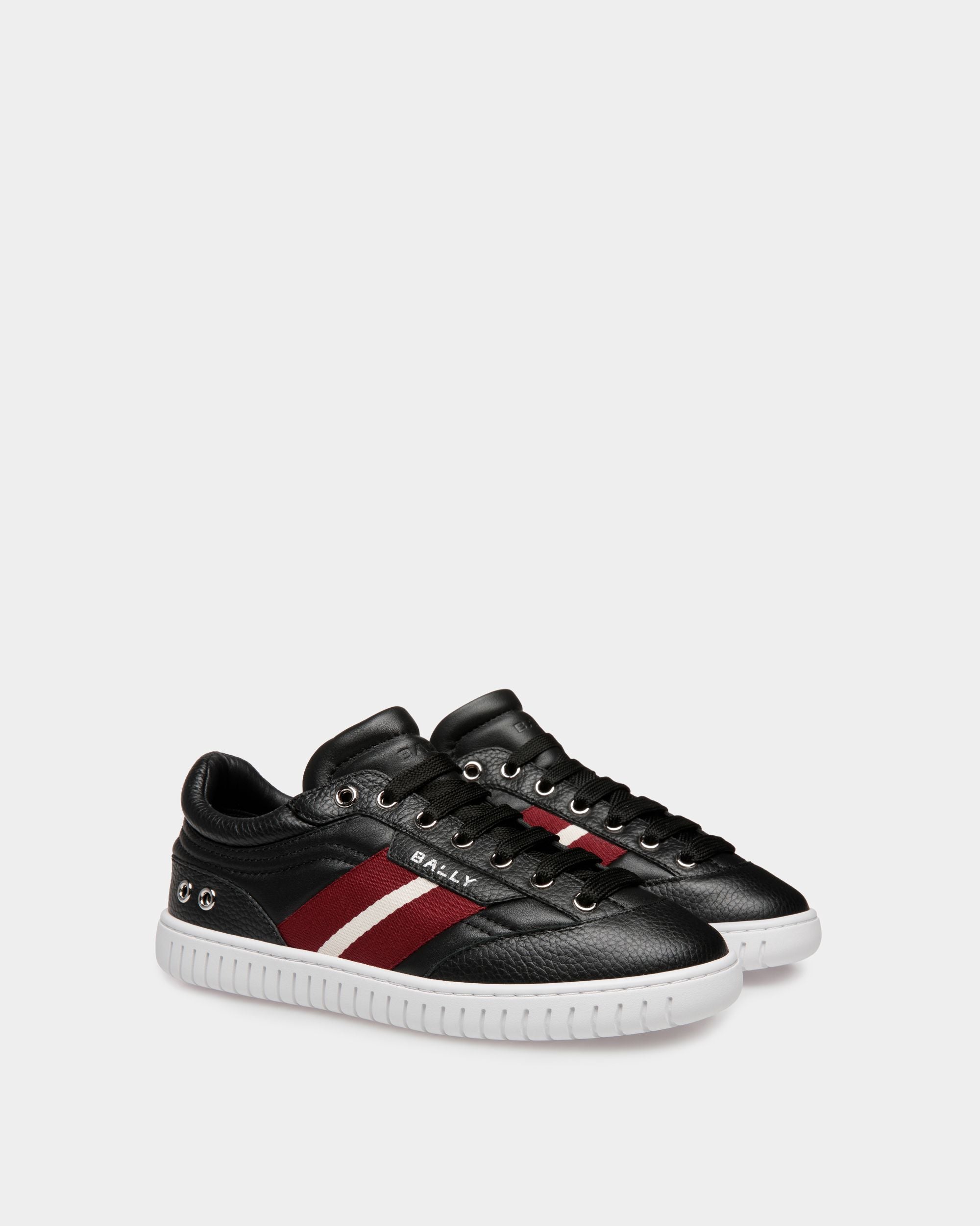 Player Sneaker In Black Leather - Women's - Bally - 02