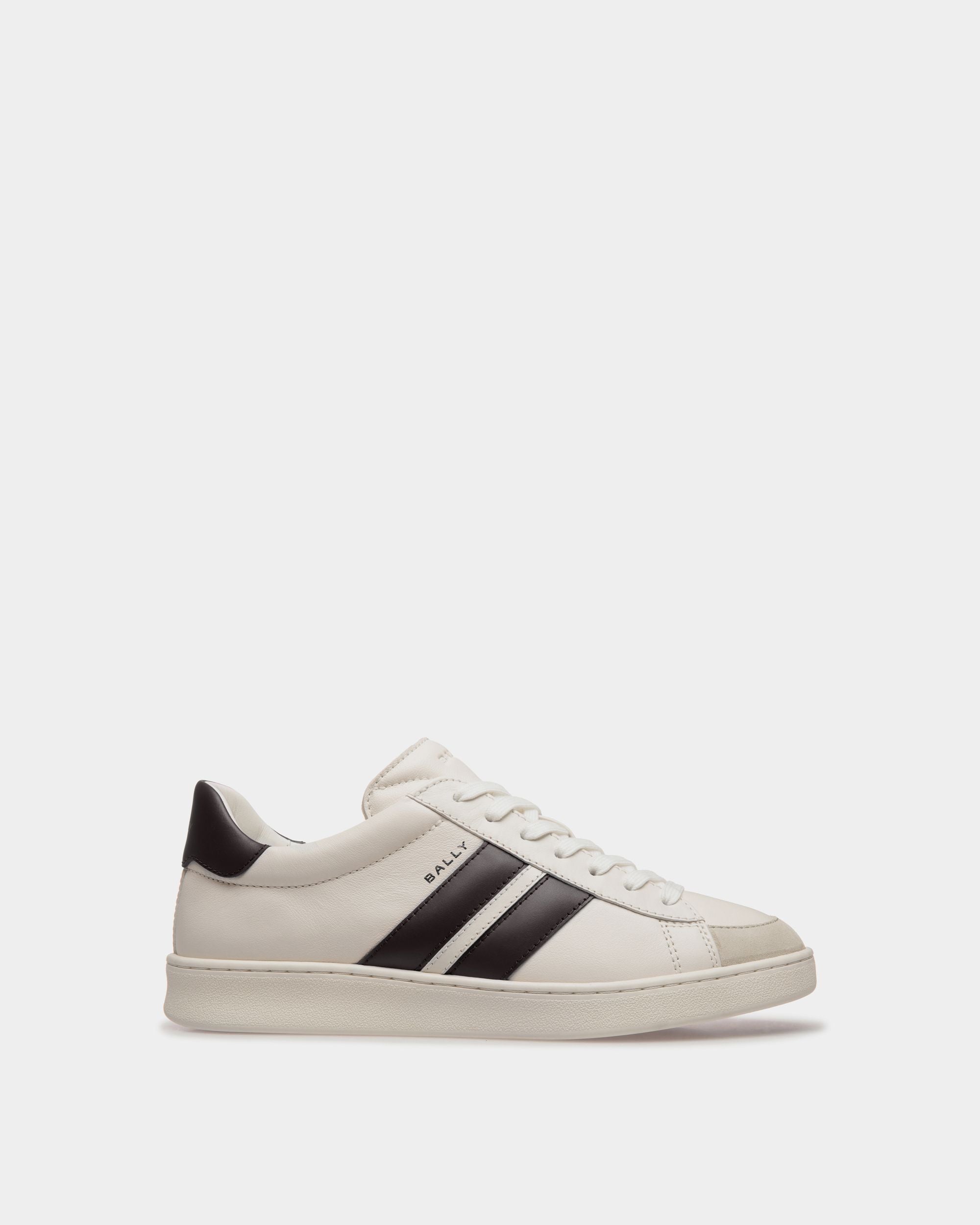 Tennis Sneaker Aus Leder In Weiß Und Schwarz - Damen - Bally - 01