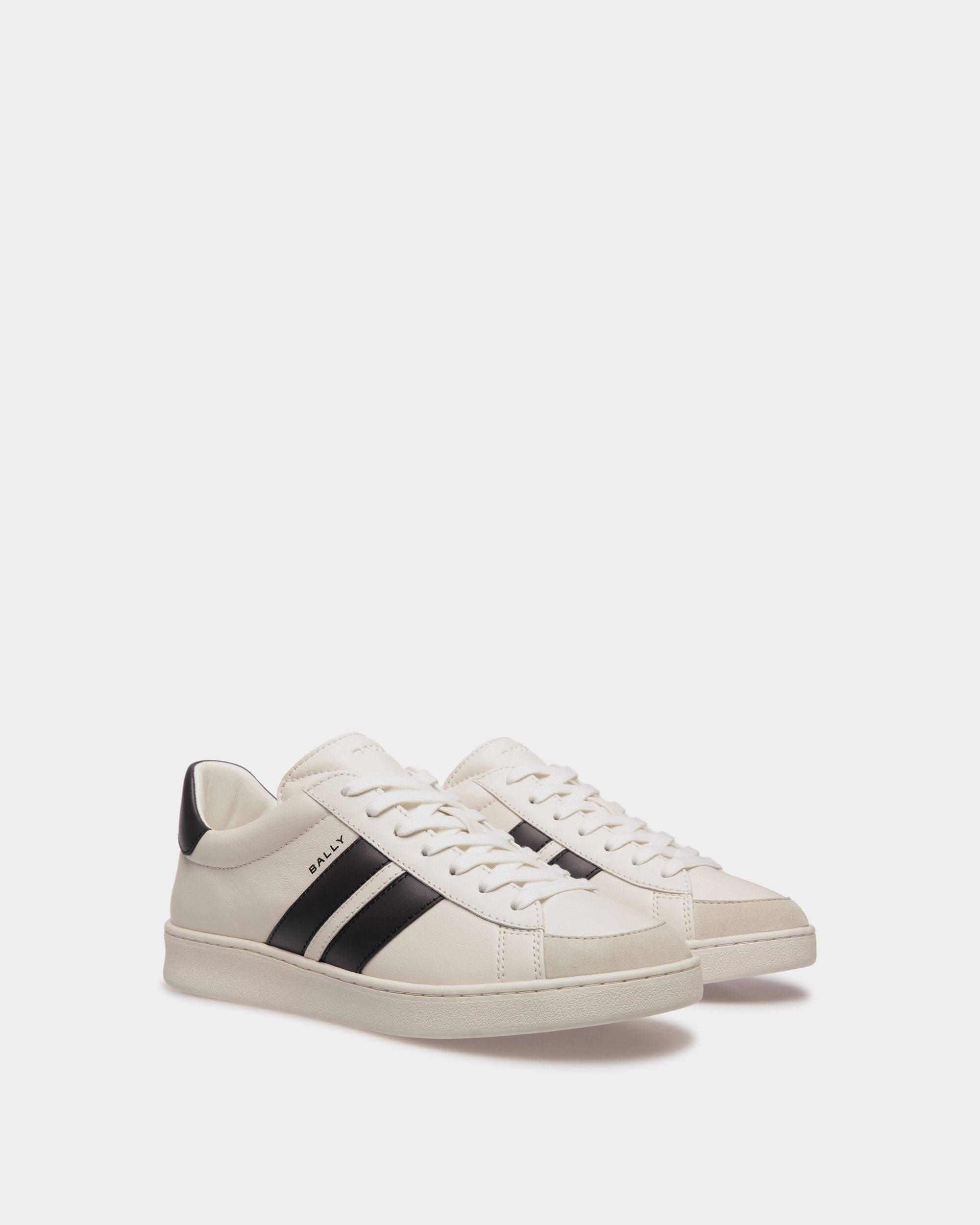 Tennis Sneaker Aus Leder In Weiß Und Schwarz - Damen - Bally - 03