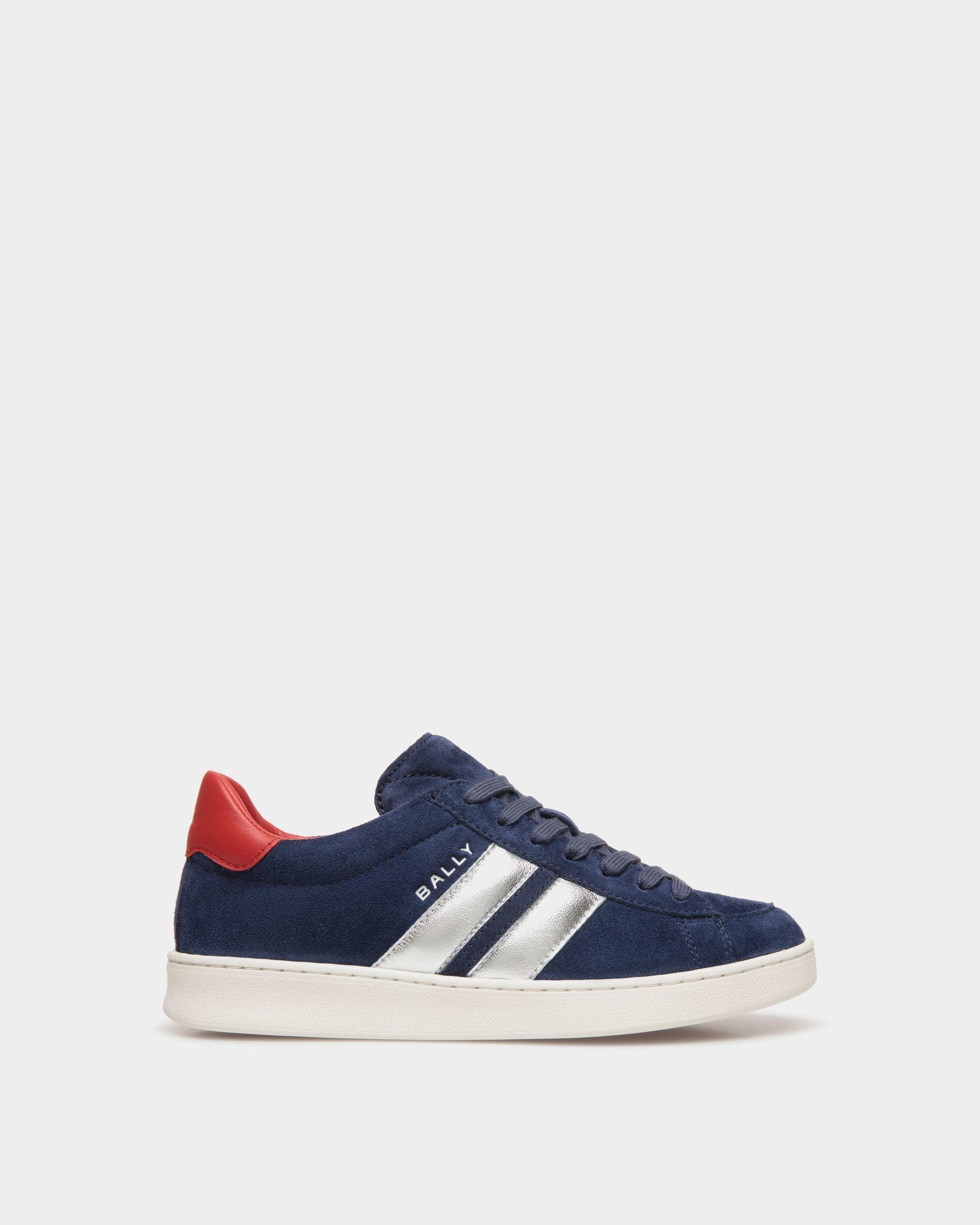 Navy blue leather tennis shoes deals