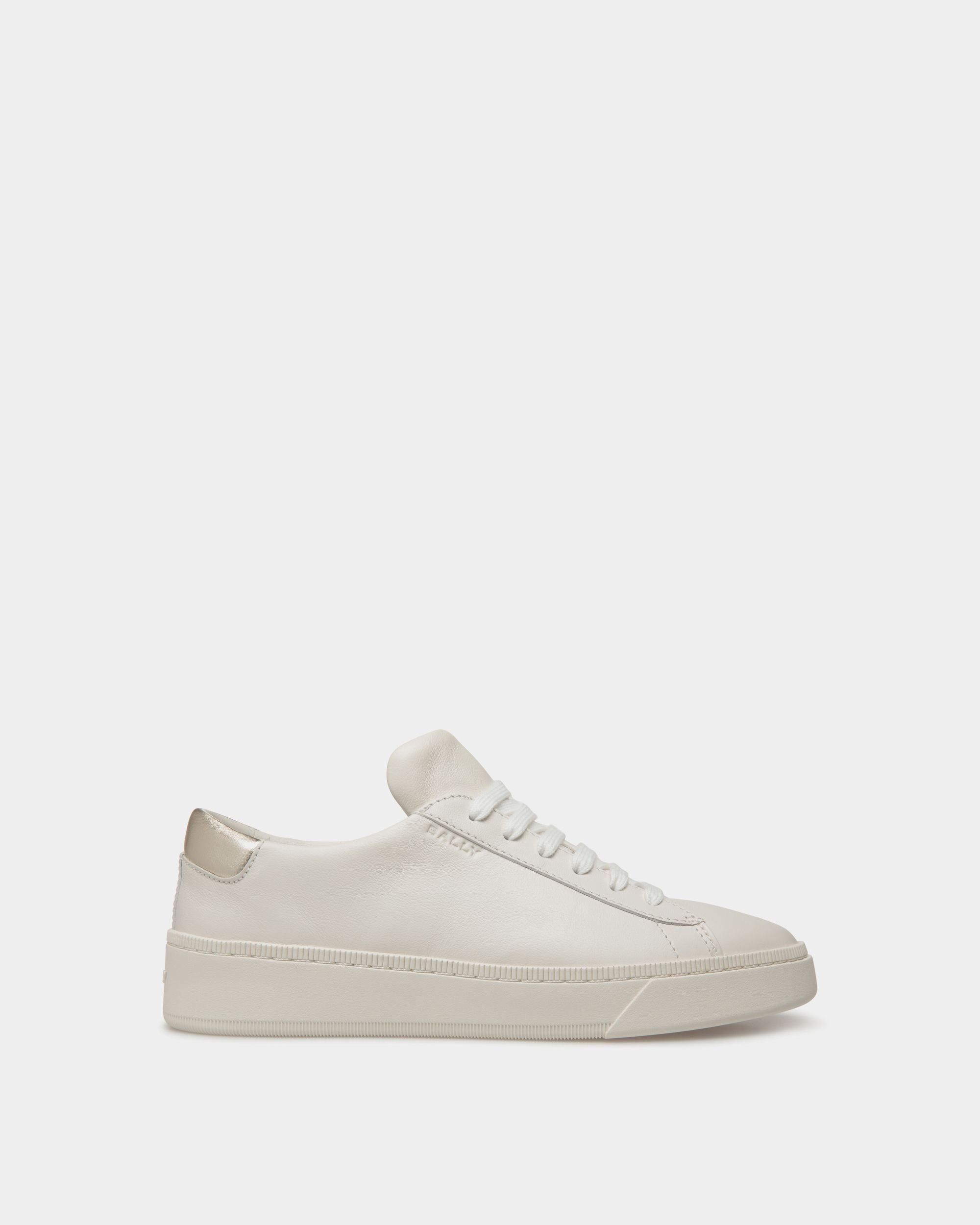 Sneaker Raise In Pelle Bianca E Oro - Donna - Bally - 01