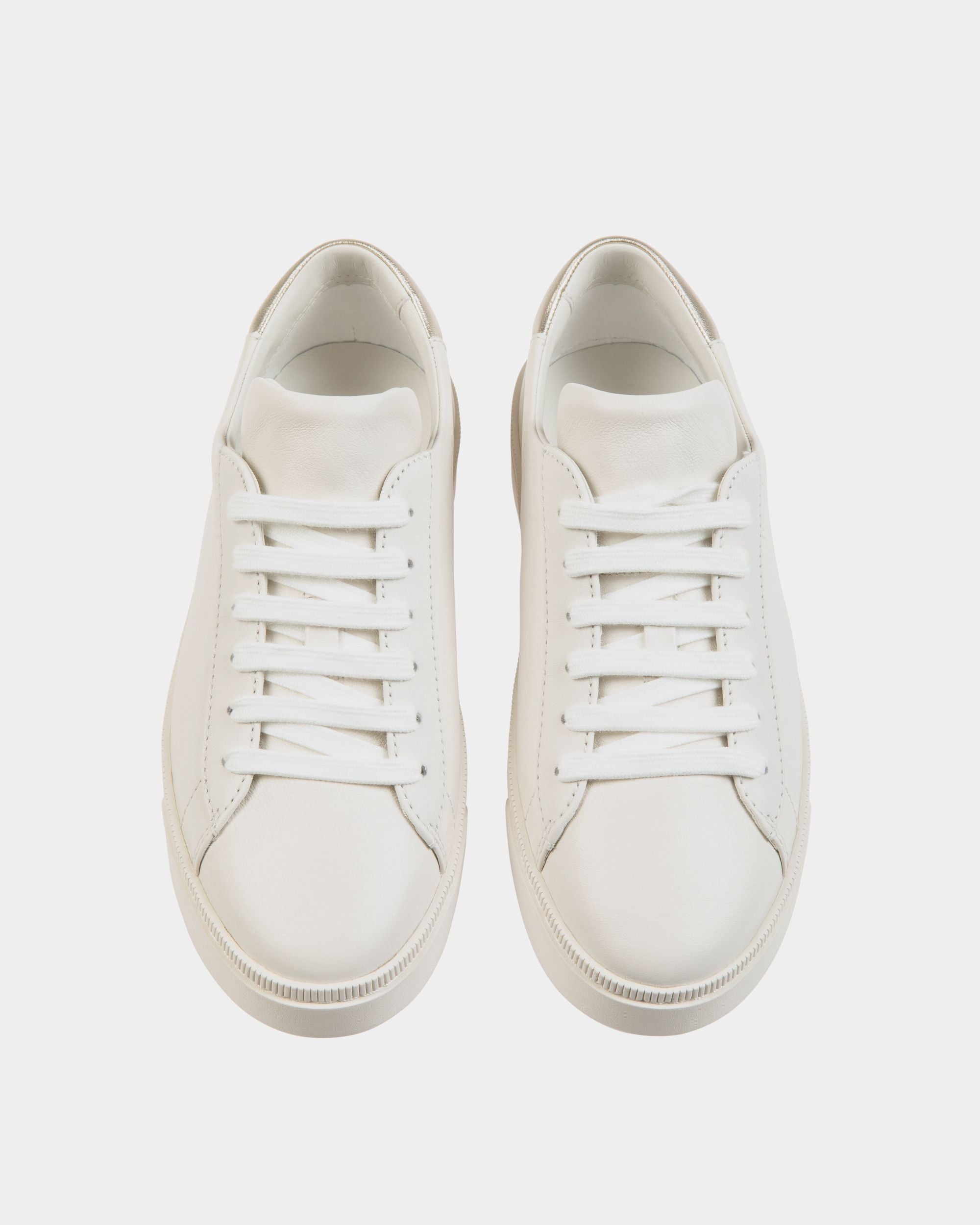 Raise Sneaker Aus Leder In Weiß Und Gold - Damen - Bally - 04