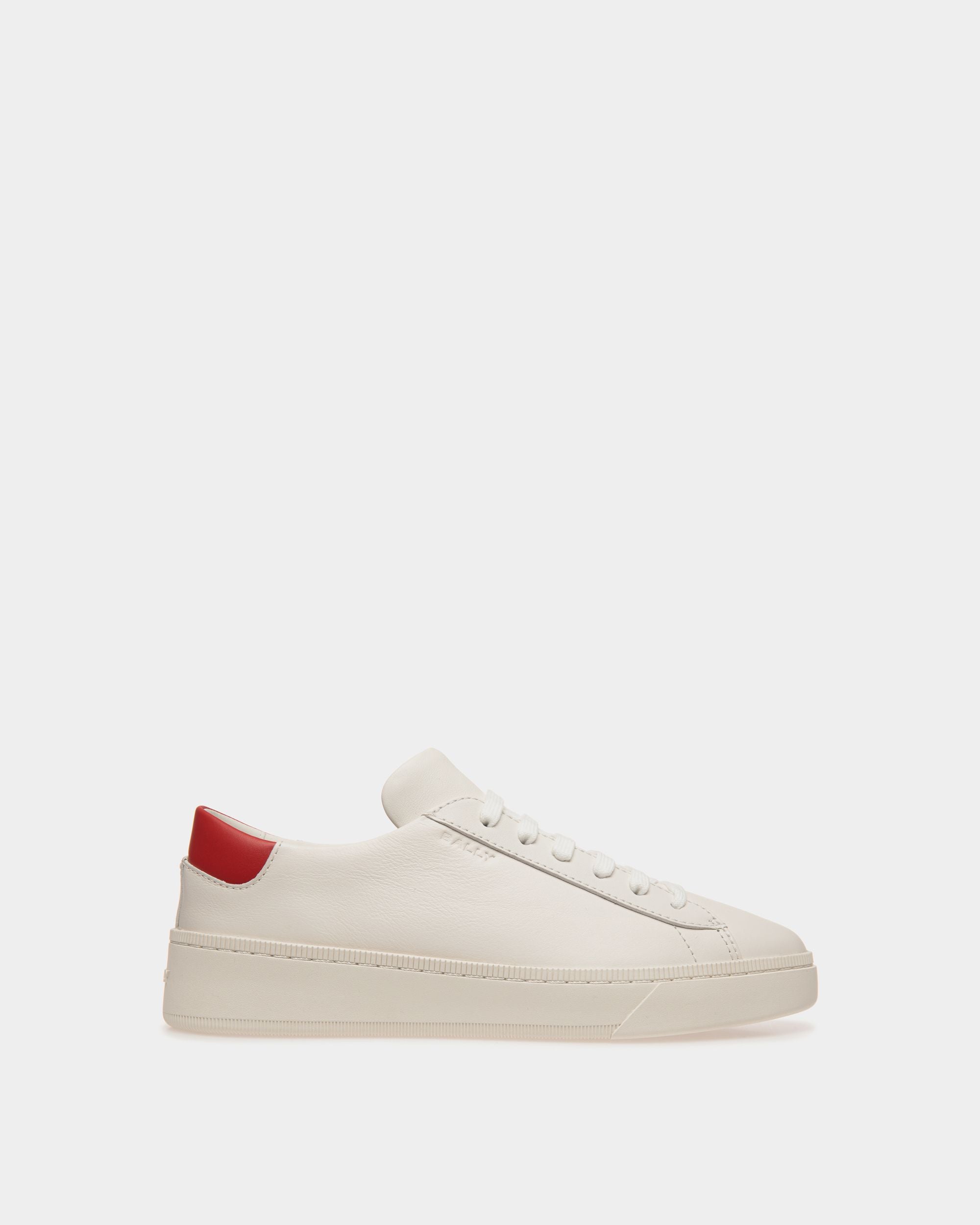 Raise Sneaker Aus Leder In Weiß Und Rot - Damen - Bally - 01