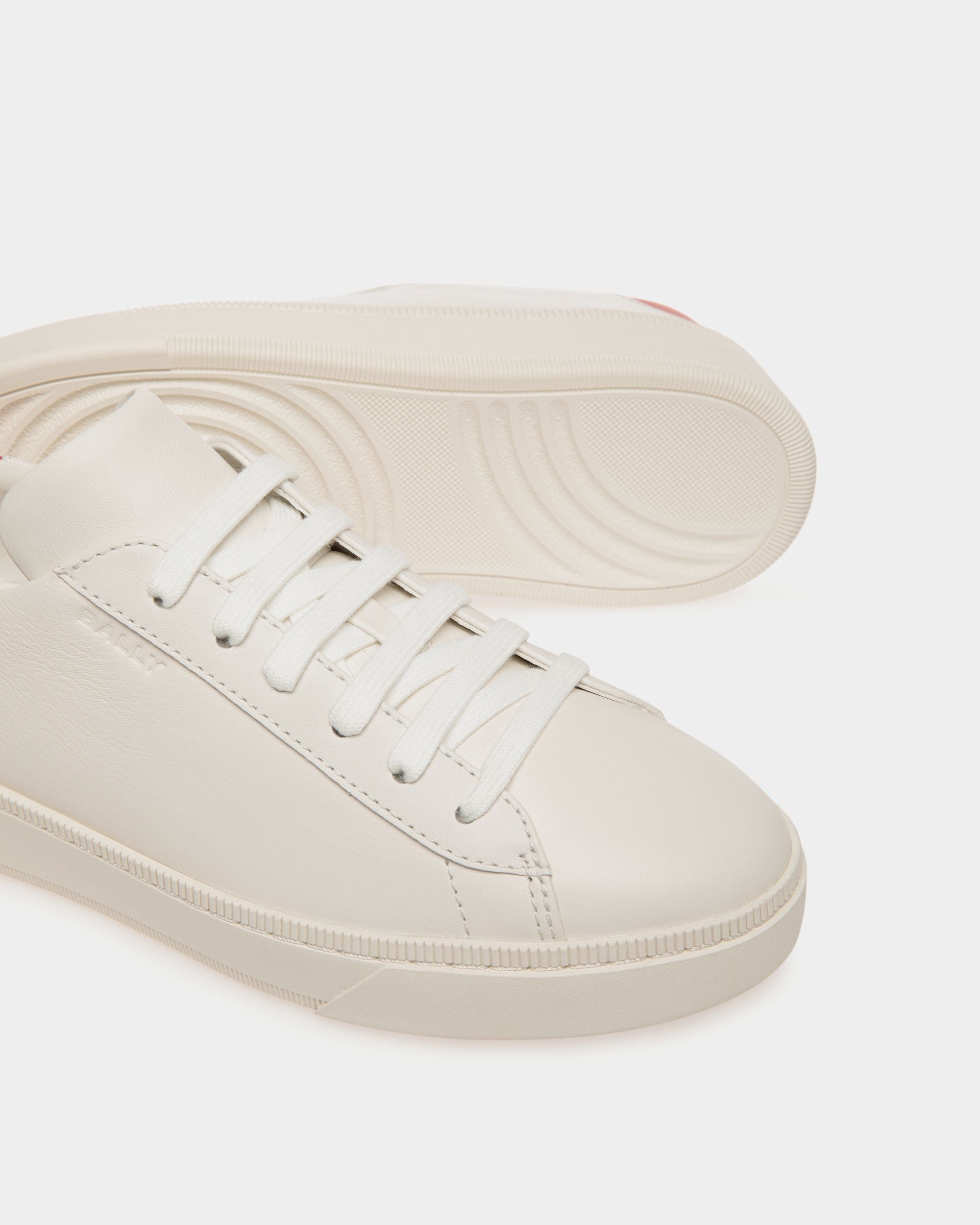 Raise Sneaker Aus Leder In Weiß Und Rot - Damen - Bally - 04