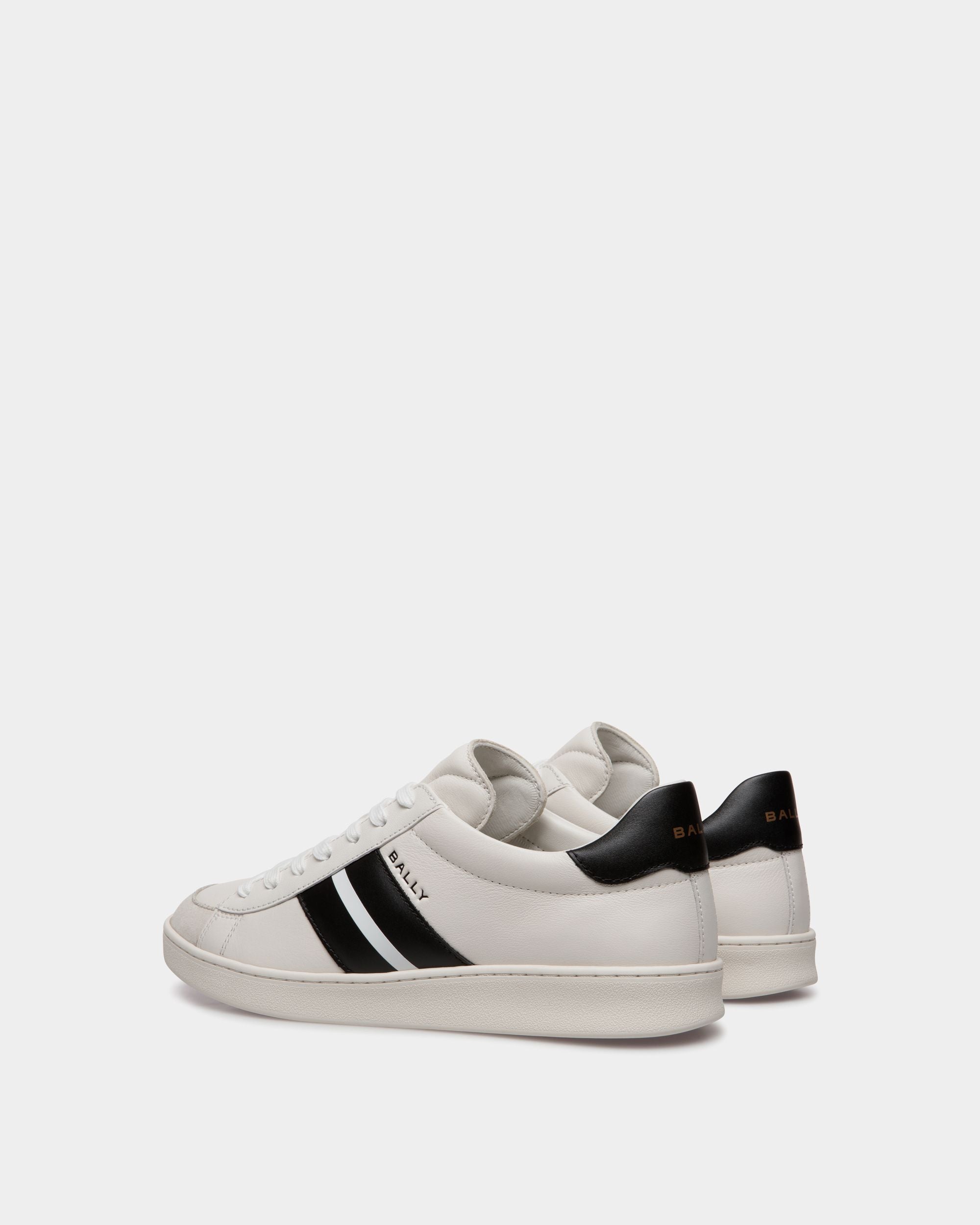 Tennis Sneaker Aus Leder In Weiß Und Schwarz - Damen - Bally - 04