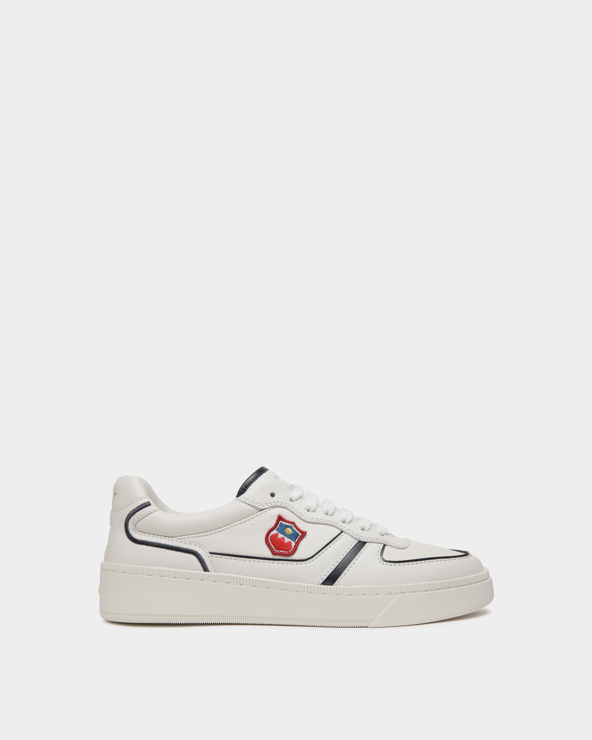 Sneaker Raise In Pelle Bianca E Navy Blue - Donna - Bally - 01