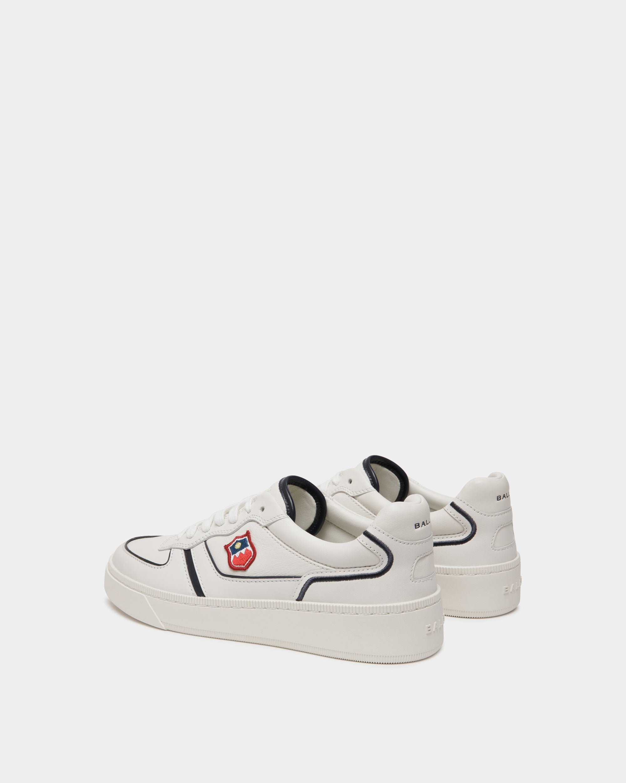 Sneaker Raise In Pelle Bianca E Navy Blue - Donna - Bally - 04