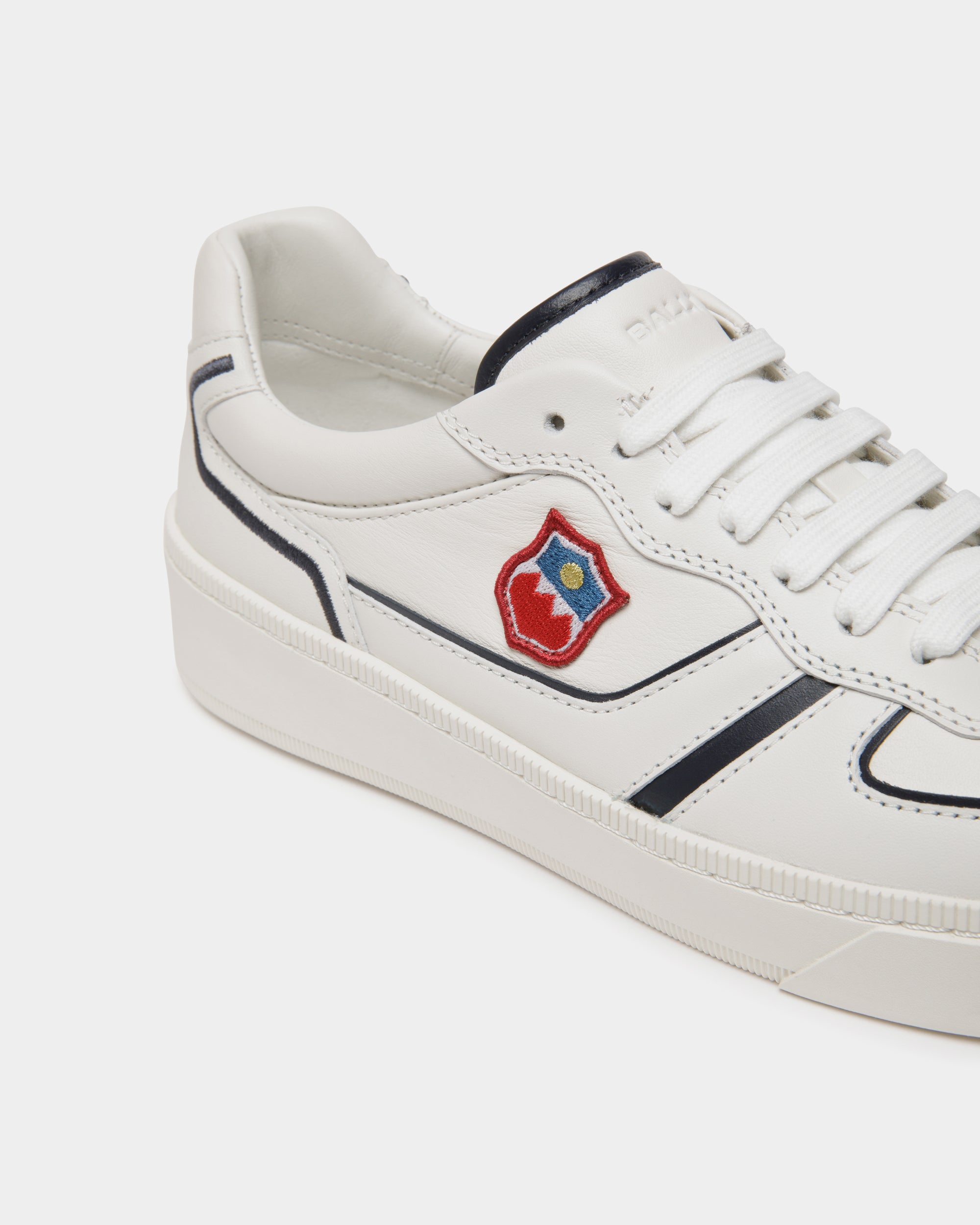Sneaker Raise In Pelle Bianca E Navy Blue - Donna - Bally - 06