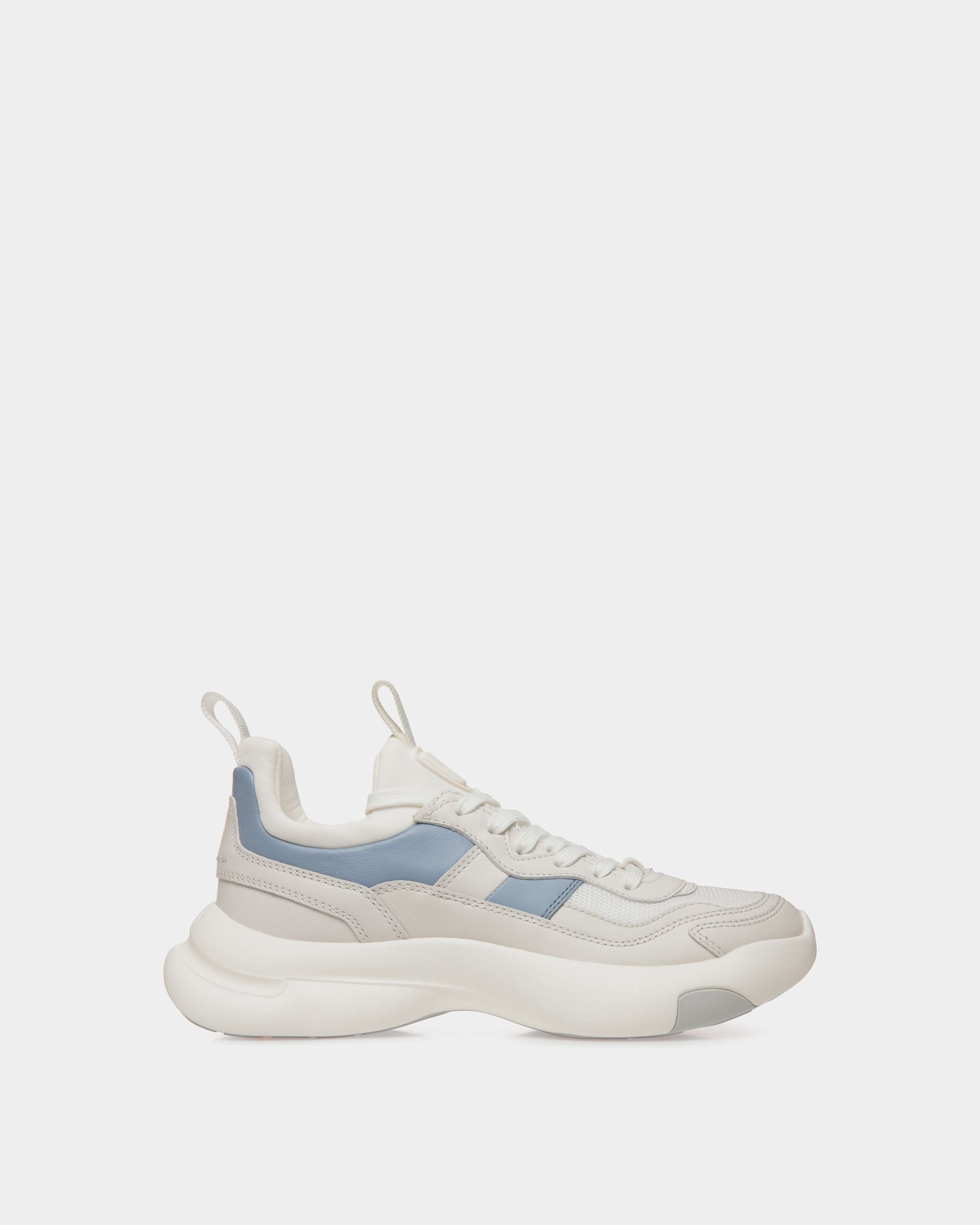 Dune Sneaker Aus Leder In Weiß Und Light Blue - Damen - Bally - 01