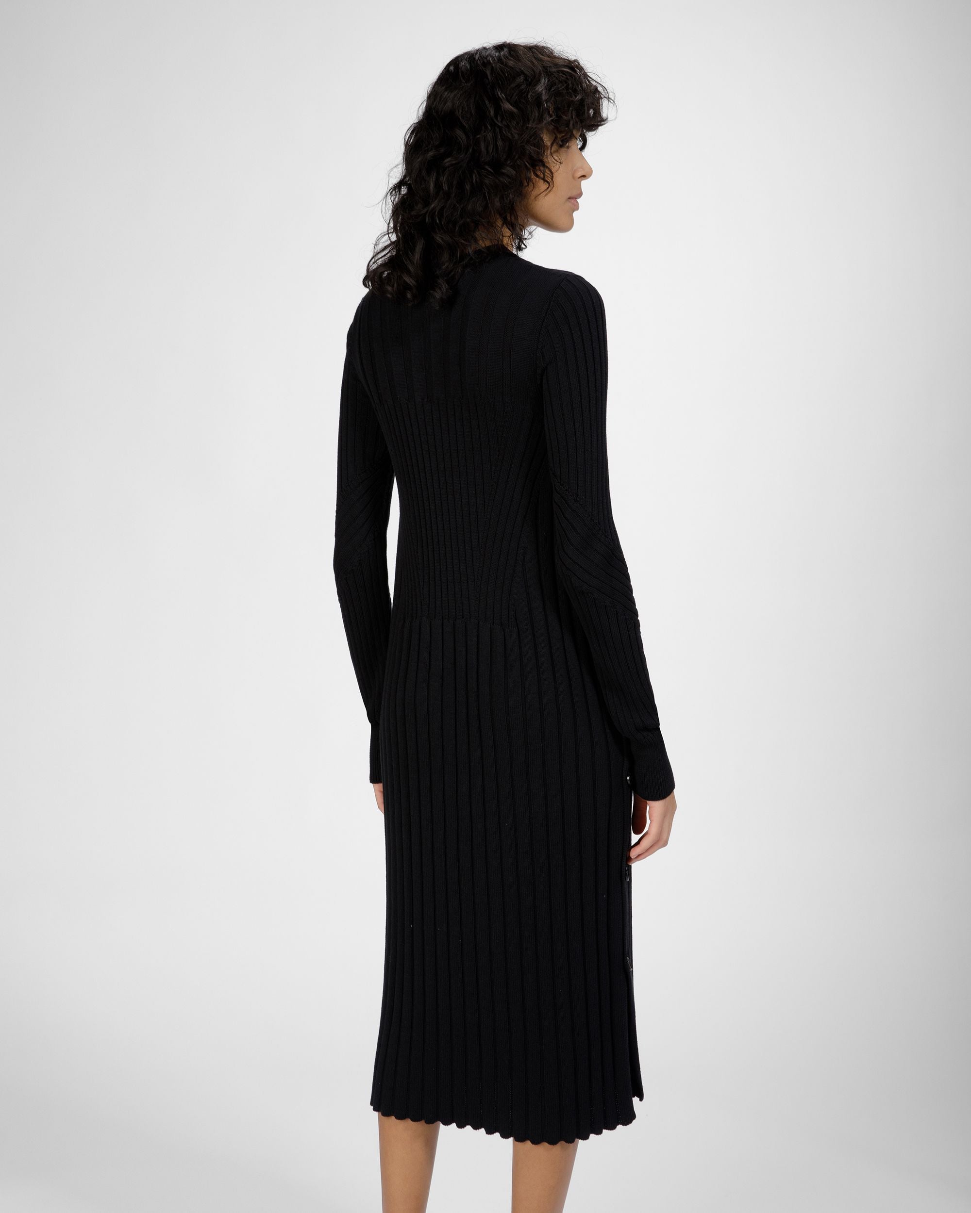 Gestricktes Kleid Aus Baumwoll-Seiden-Mischung In Schwarz - Damen - Bally - 02