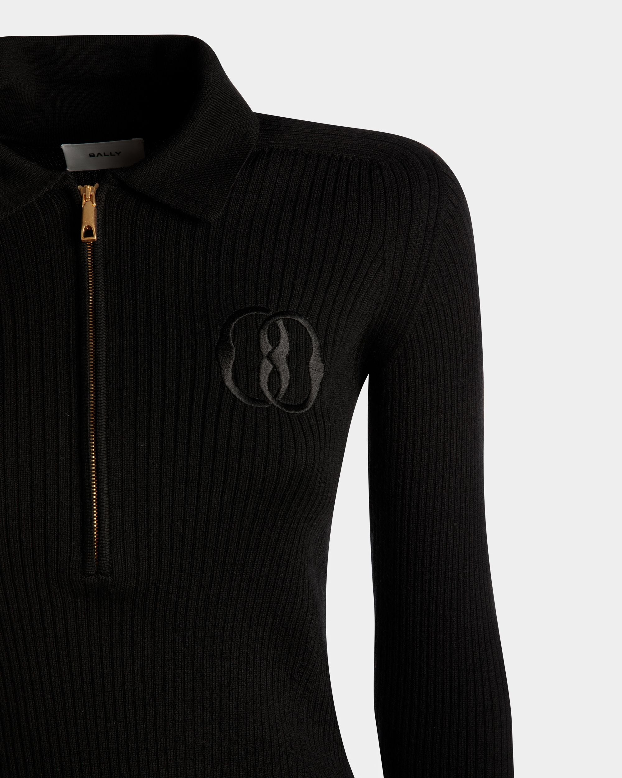 Polo A Maniche Lunghe In Lana Nera - Donna - Bally - 02