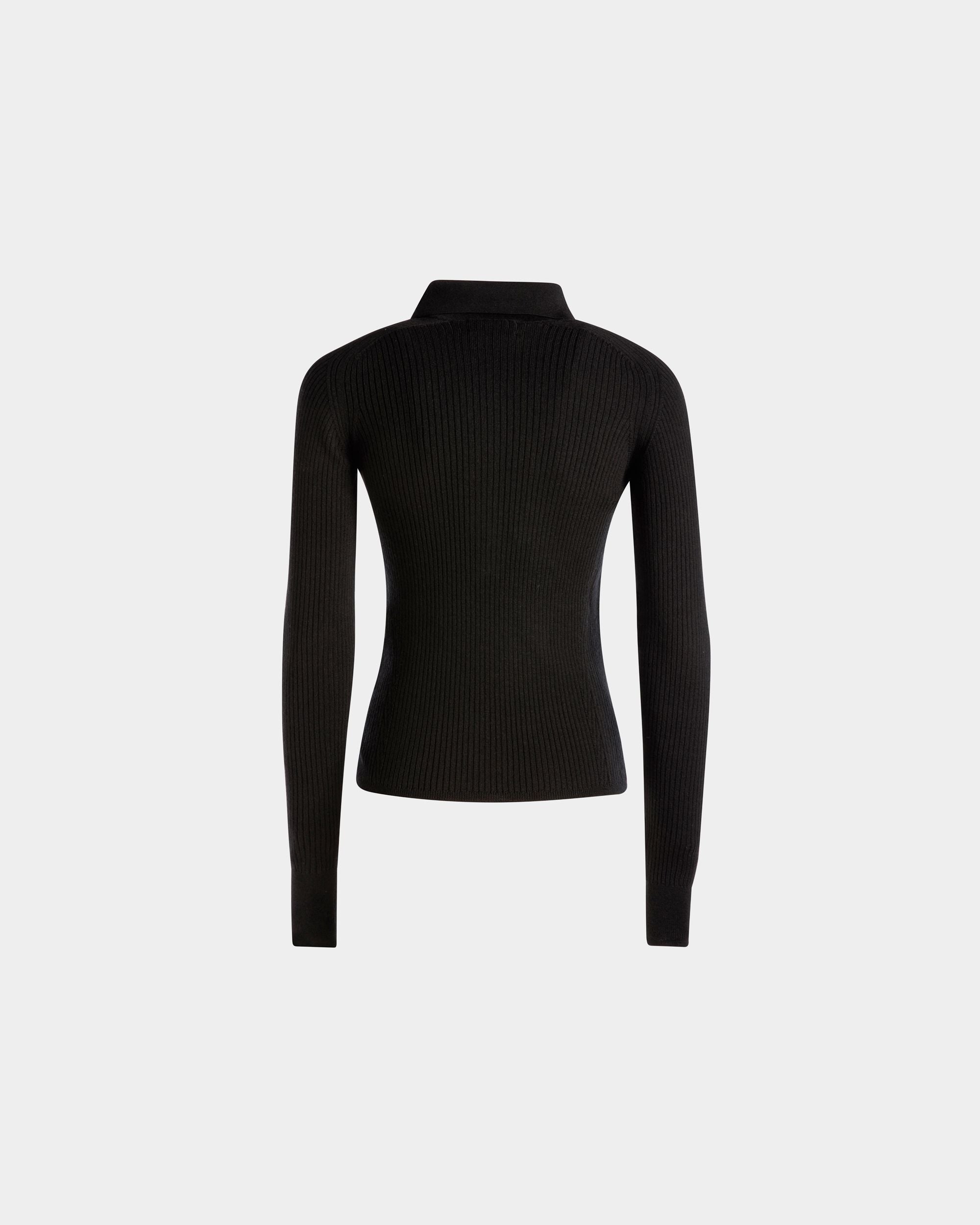 Polo A Maniche Lunghe In Lana Nera - Donna - Bally - 03