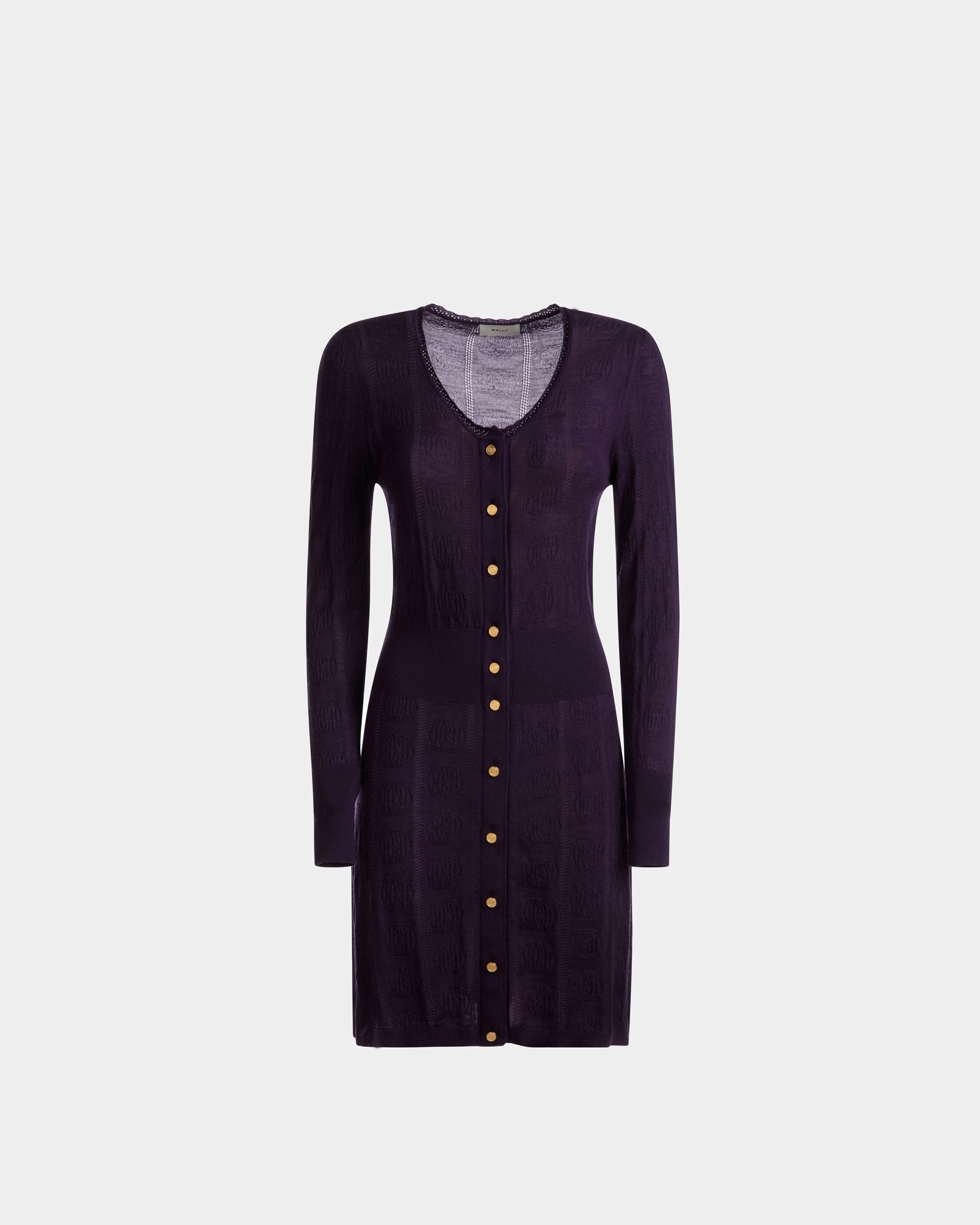 Abito Con Dettaglio Lavorato A Maglia In Lana Color Orchidea - Donna - Bally - 01