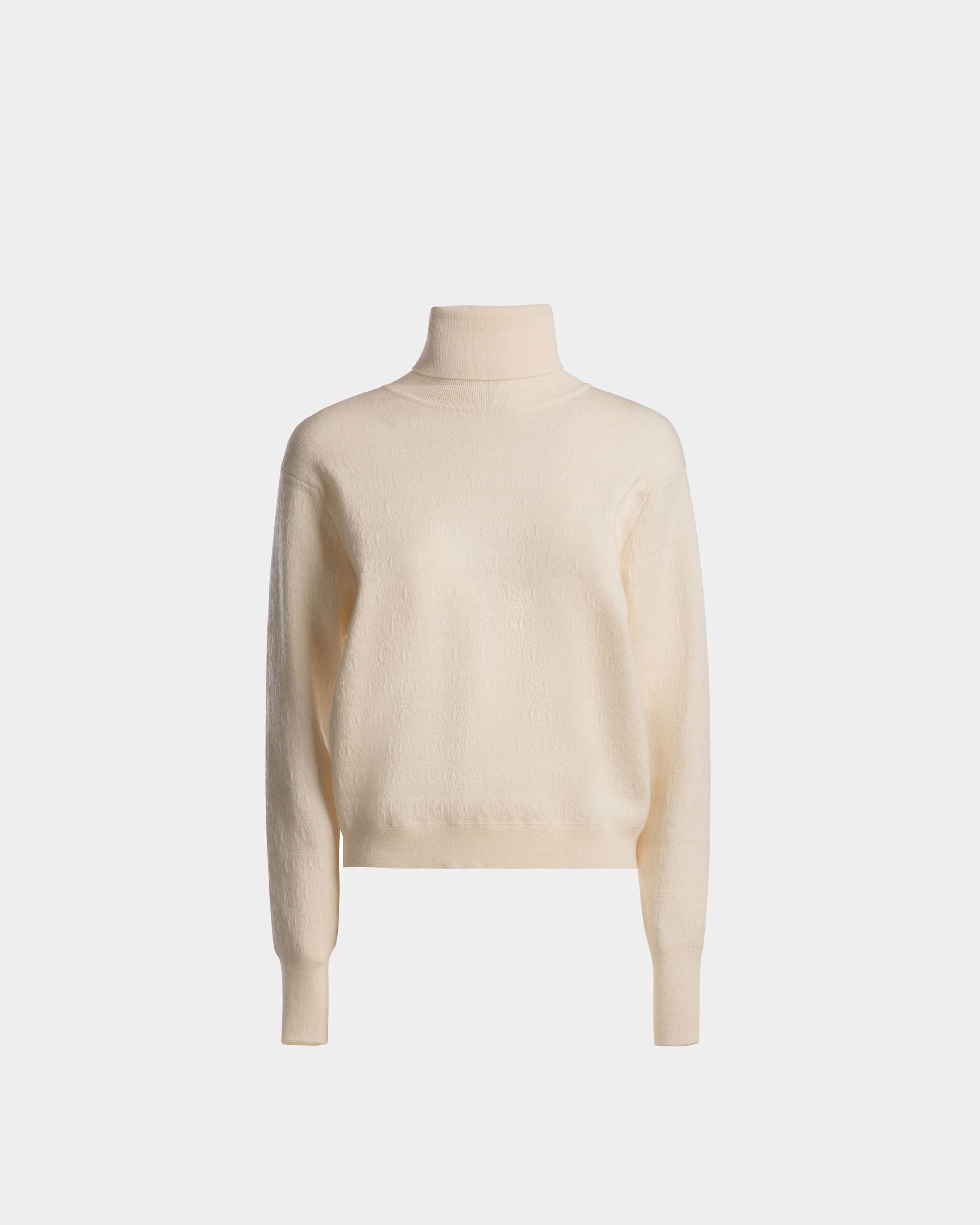 Pull Col Roulé En Laine Ivoire - Femme - Bally - 01