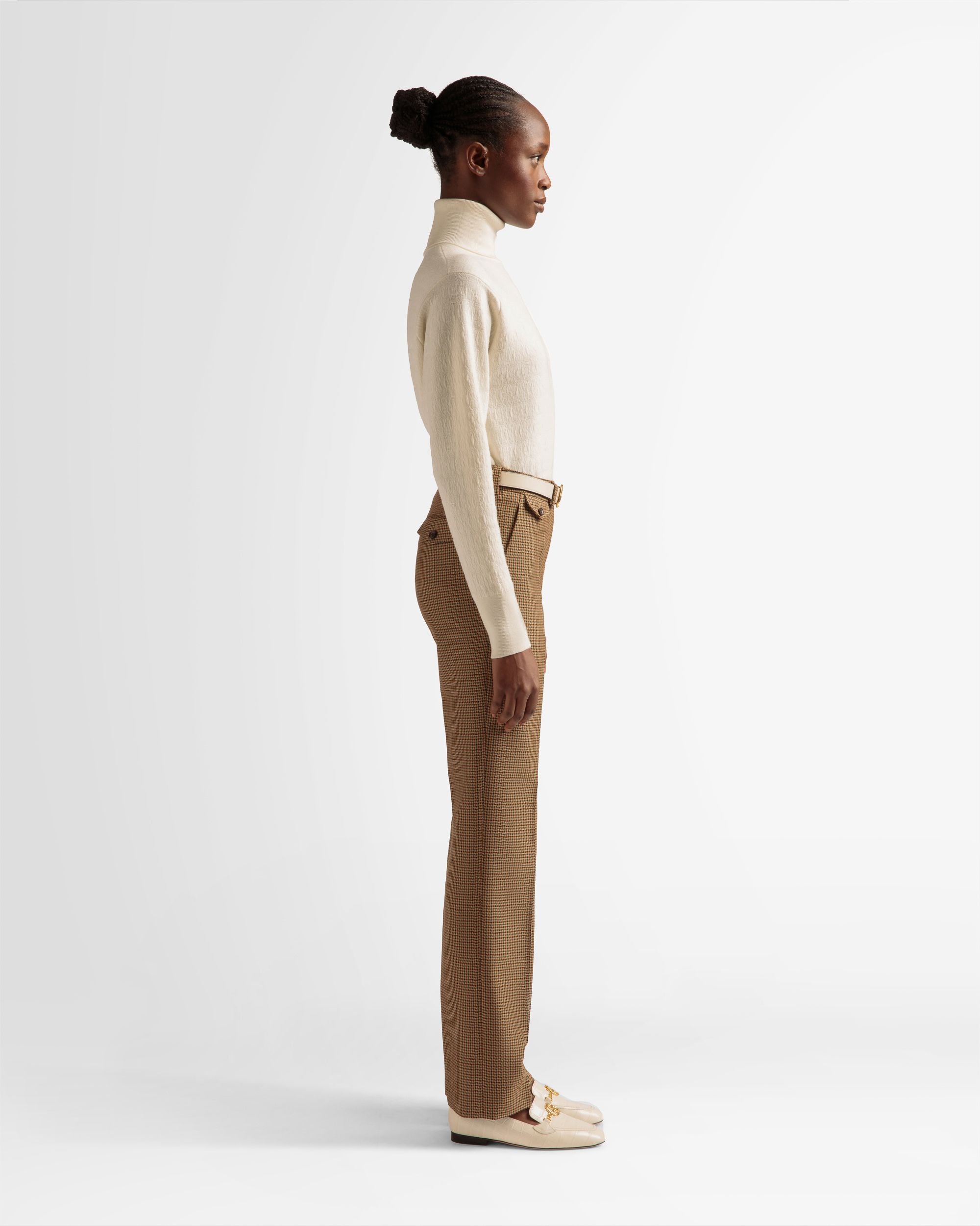 Pull Col Roulé En Laine Ivoire - Femme - Bally - 05