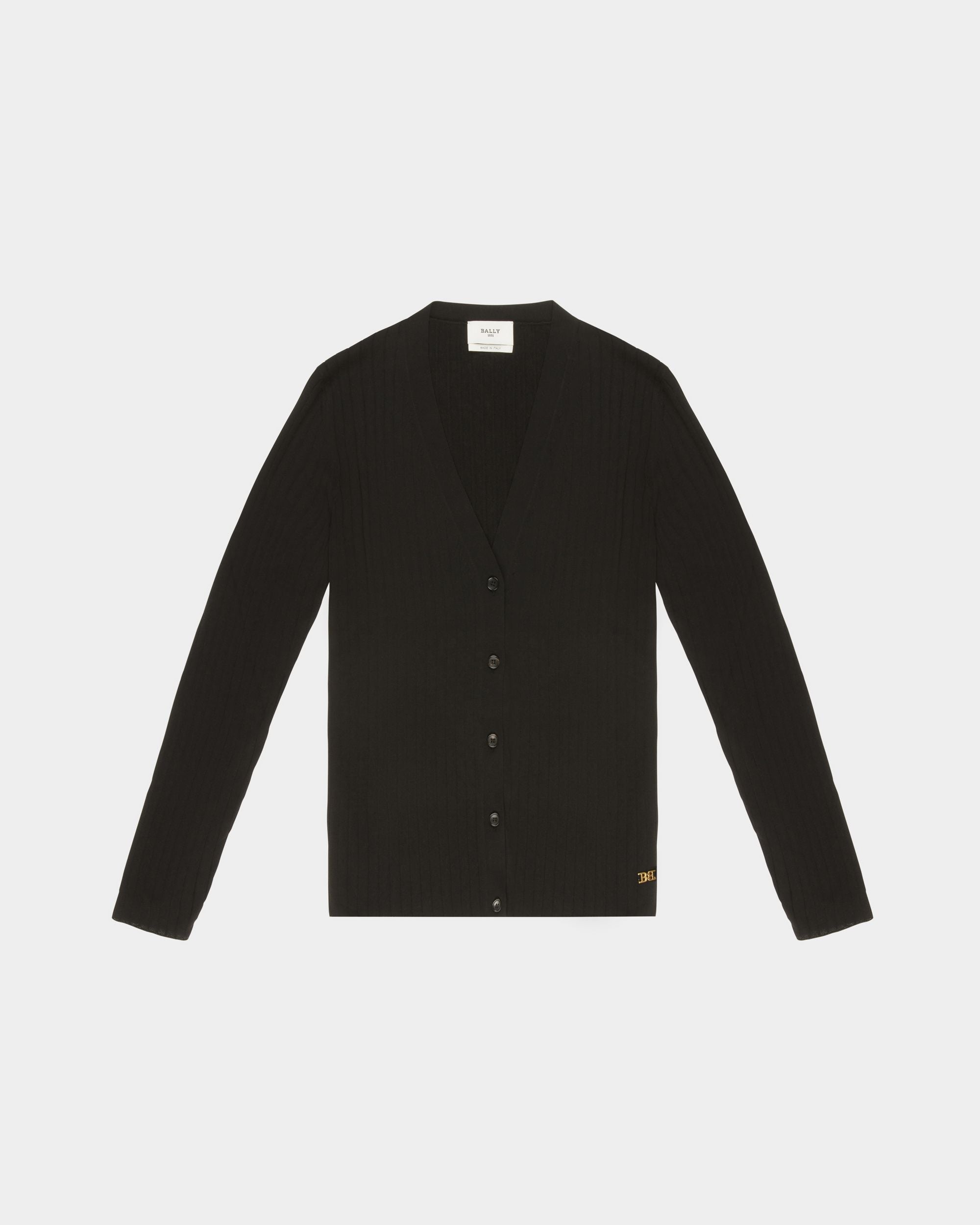 Cardigan Aus Schwarzer Baumwolle Und Seide - Damen - Bally - 01