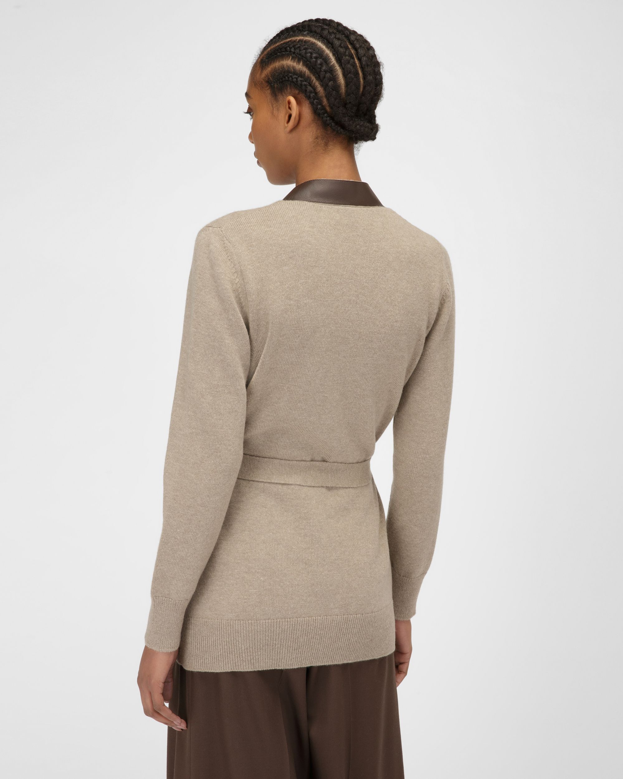 Cardigan En Laine Beige - Femme - Bally - 03