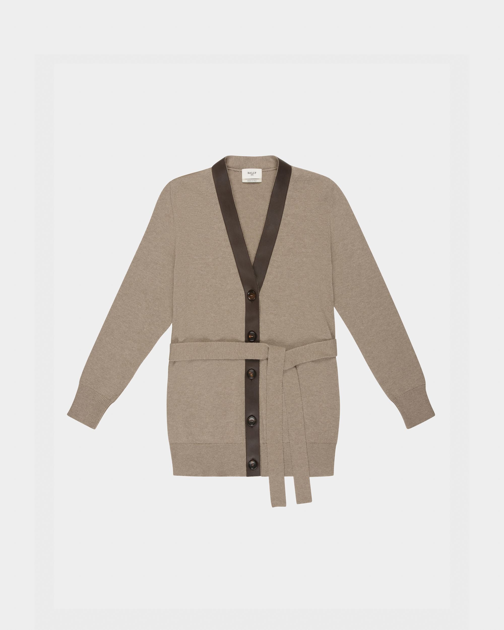 Cardigan En Laine Beige - Femme - Bally - 04