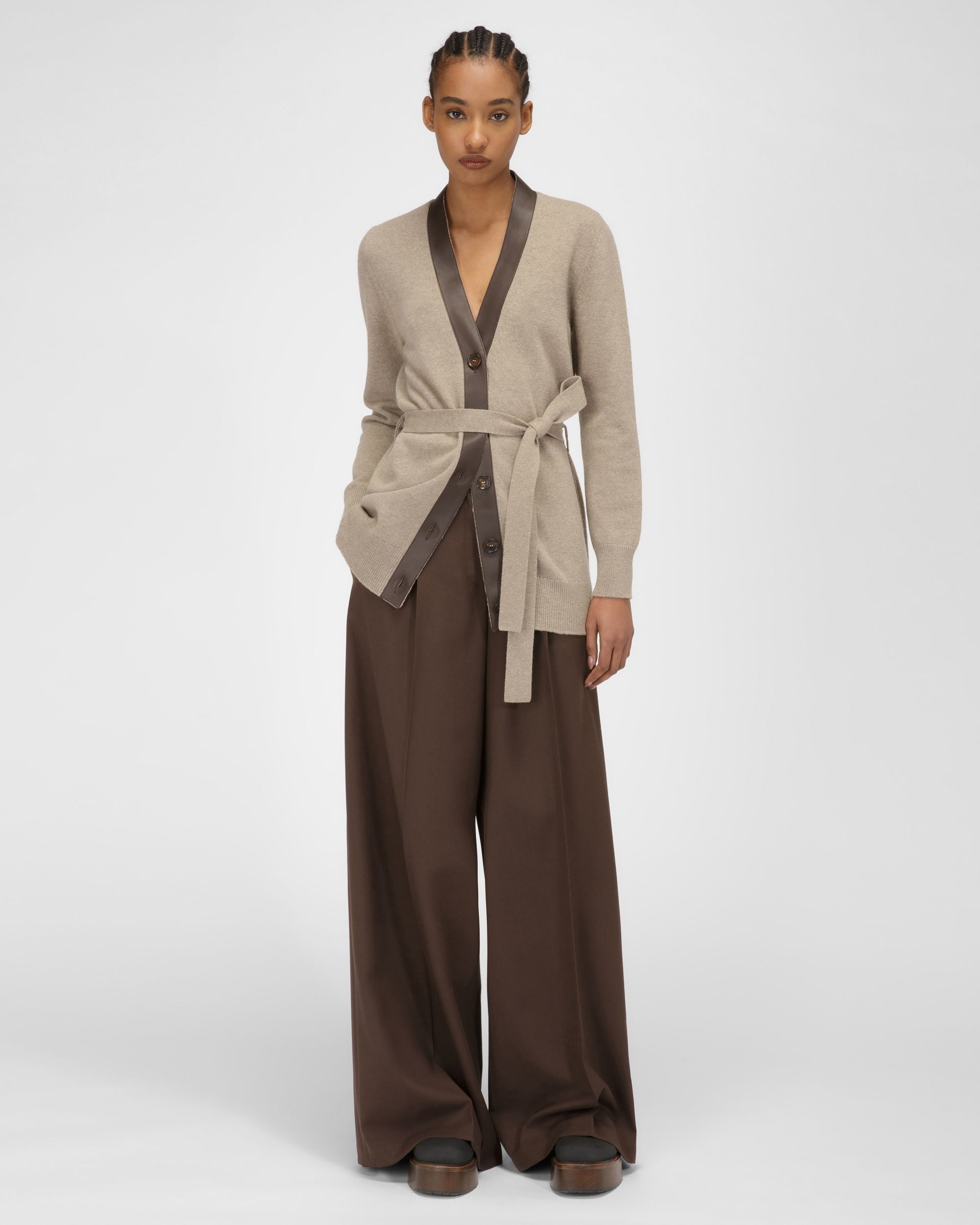 Cardigan En Laine Beige - Femme - Bally - 05