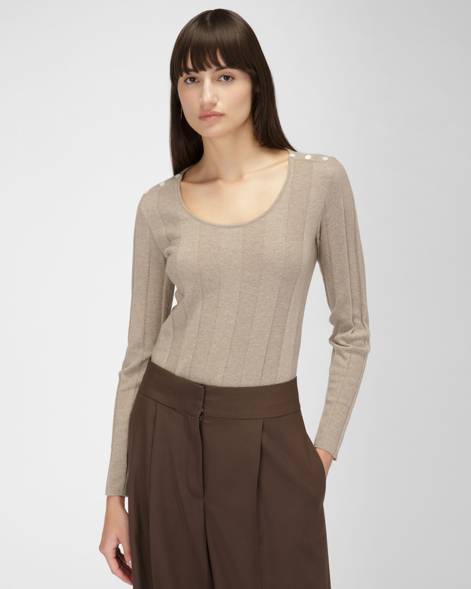 Pull En Laine Beige - Femme - Bally - 01