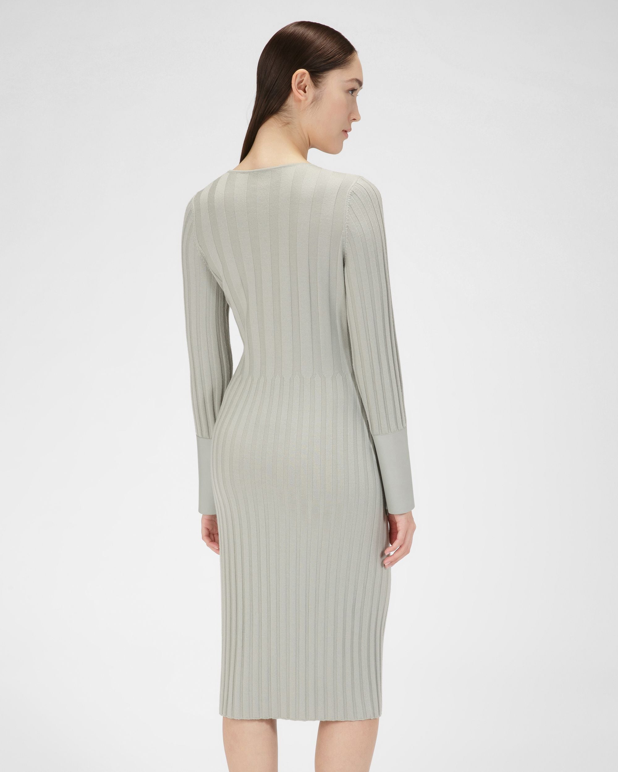 Kleid Aus Grauem Woll-Kaschmir-Mischgewebe - Damen - Bally - 03