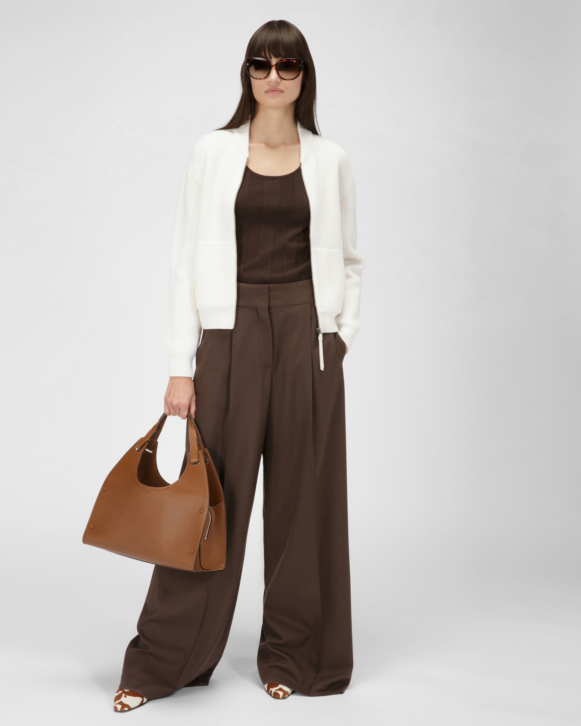 Jacke Aus Elfenbeinfarbener Wolle - Damen - Bally - 05