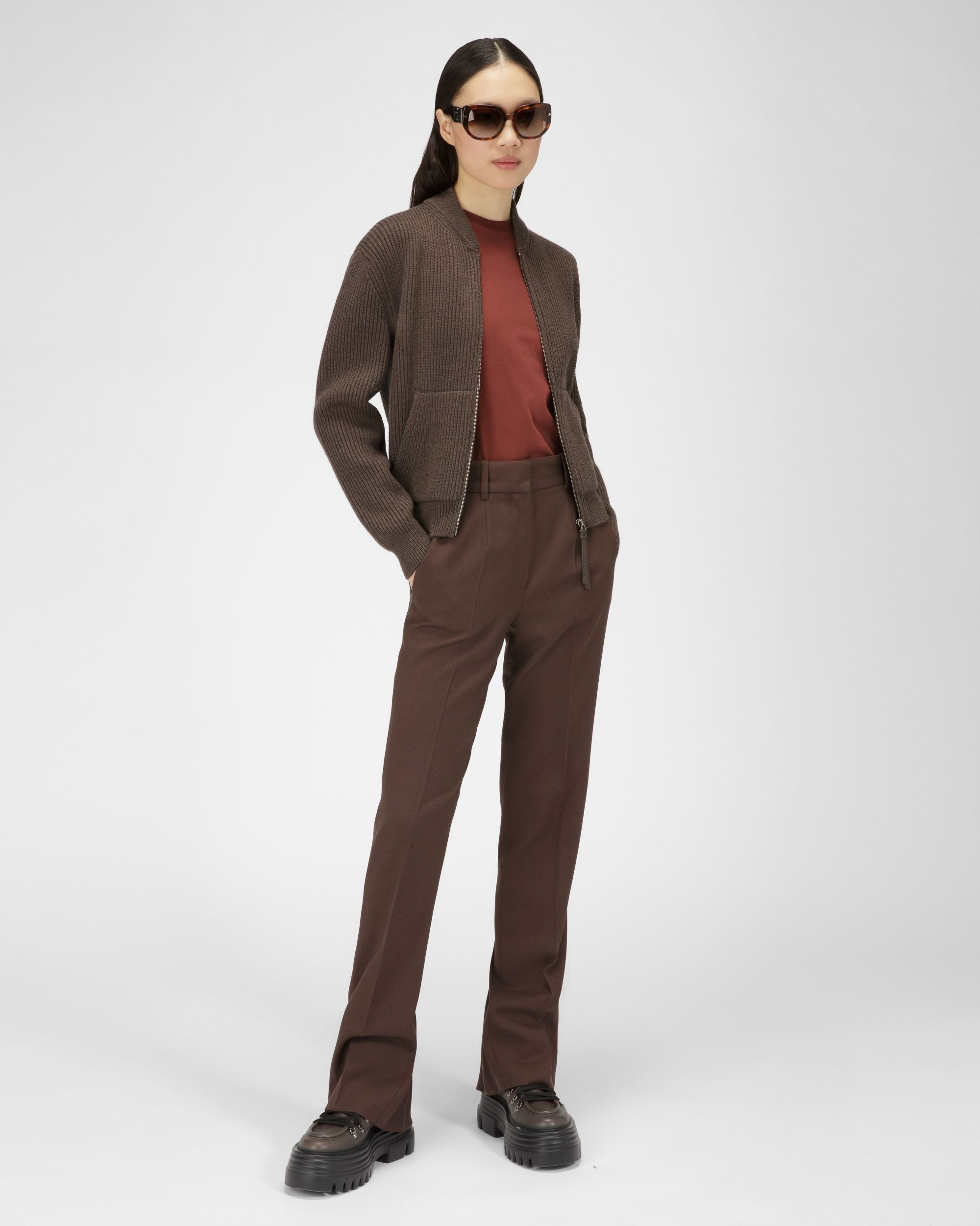 Jacke Aus Militärgrüner Wolle - Damen - Bally - 04