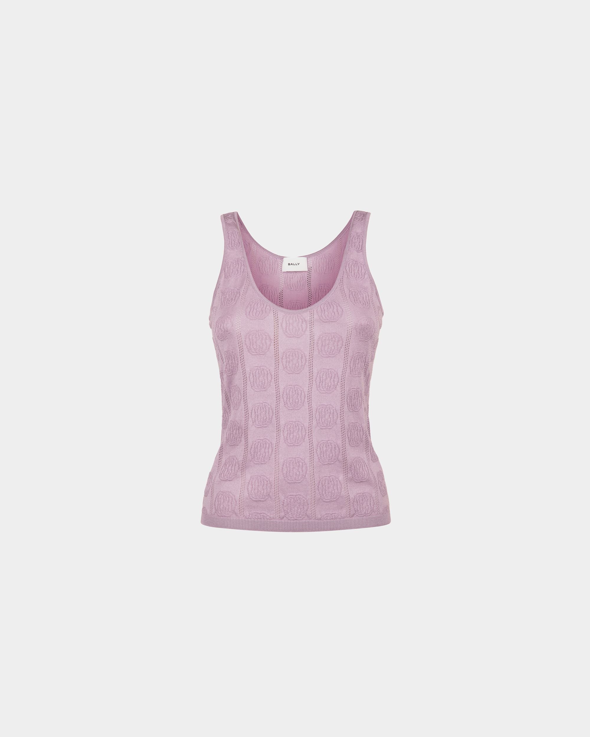 Tank Top In A Lilac Silk Blend - Women's - Bally - 01