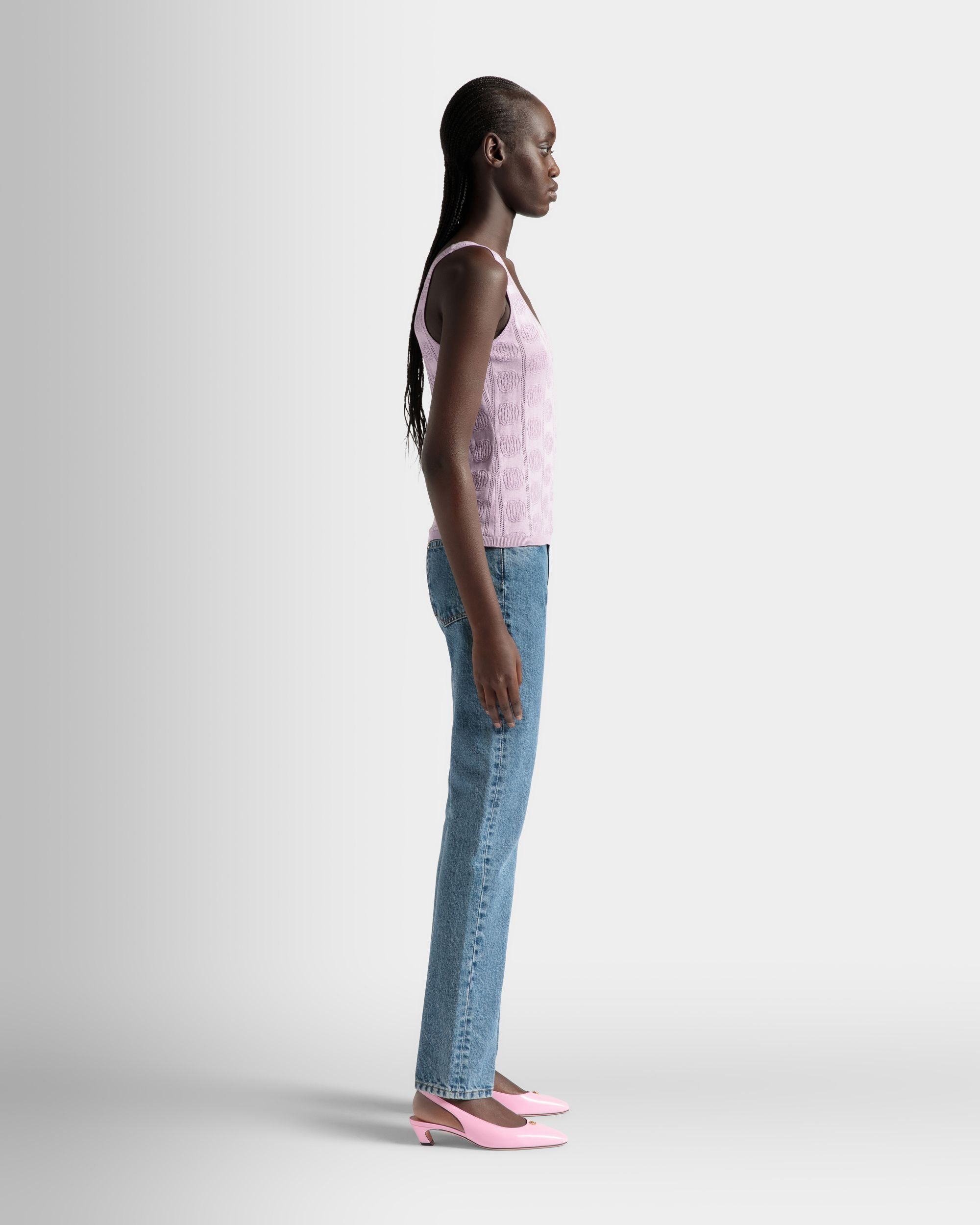 Tank Top In A Lilac Silk Blend - Women's - Bally - 05
