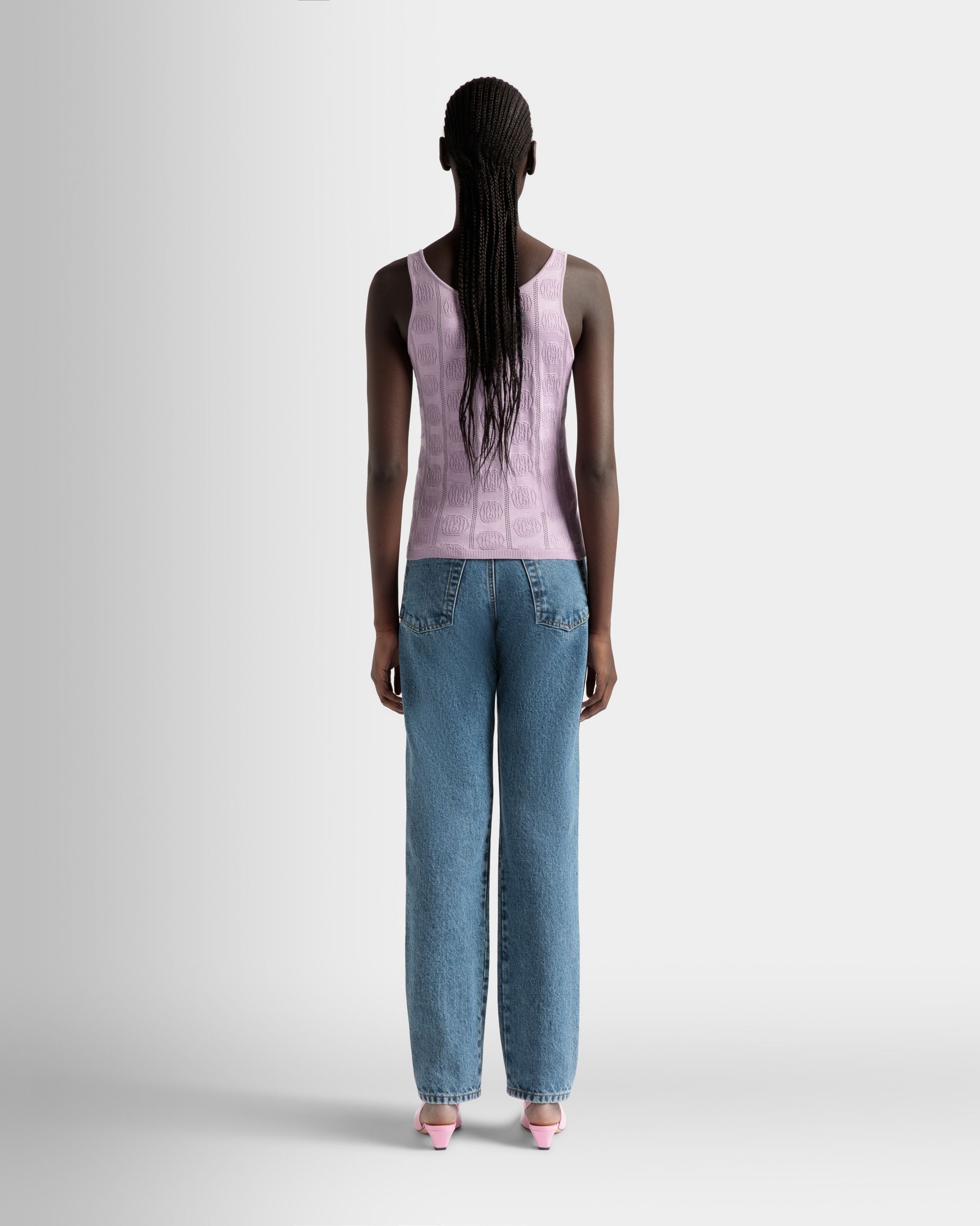 Tank Top In A Lilac Silk Blend - Women's - Bally - 06