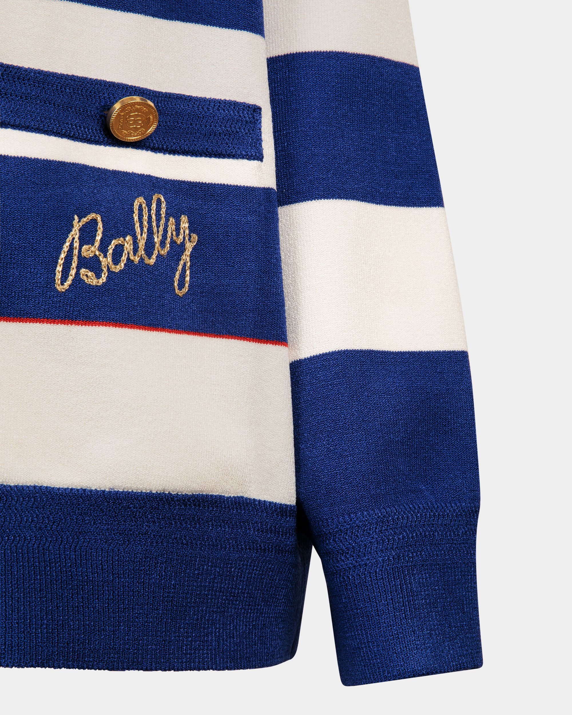 White And Blue Striped Cardigan - Women's - Bally - 02