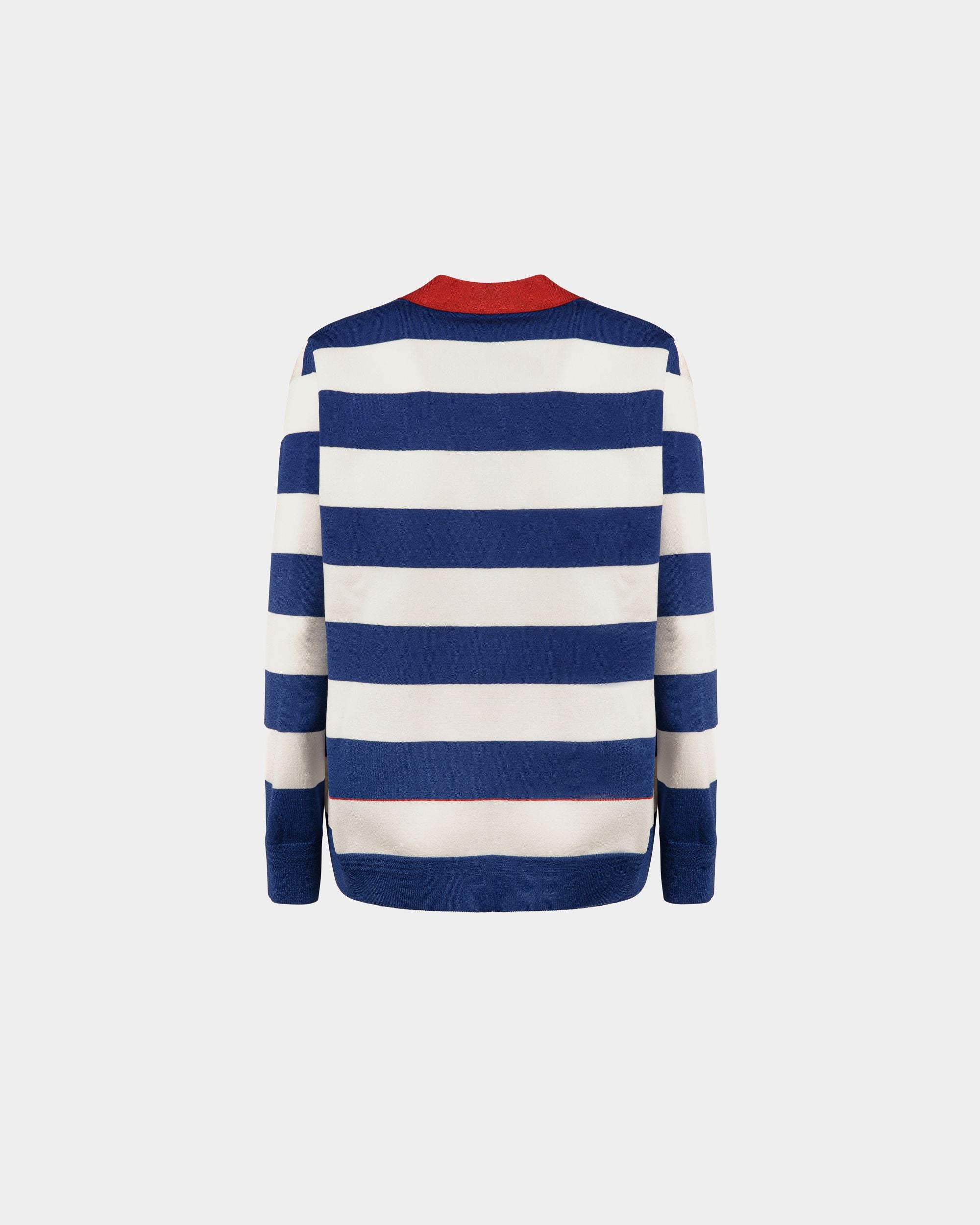 White And Blue Striped Cardigan - Women's - Bally - 03